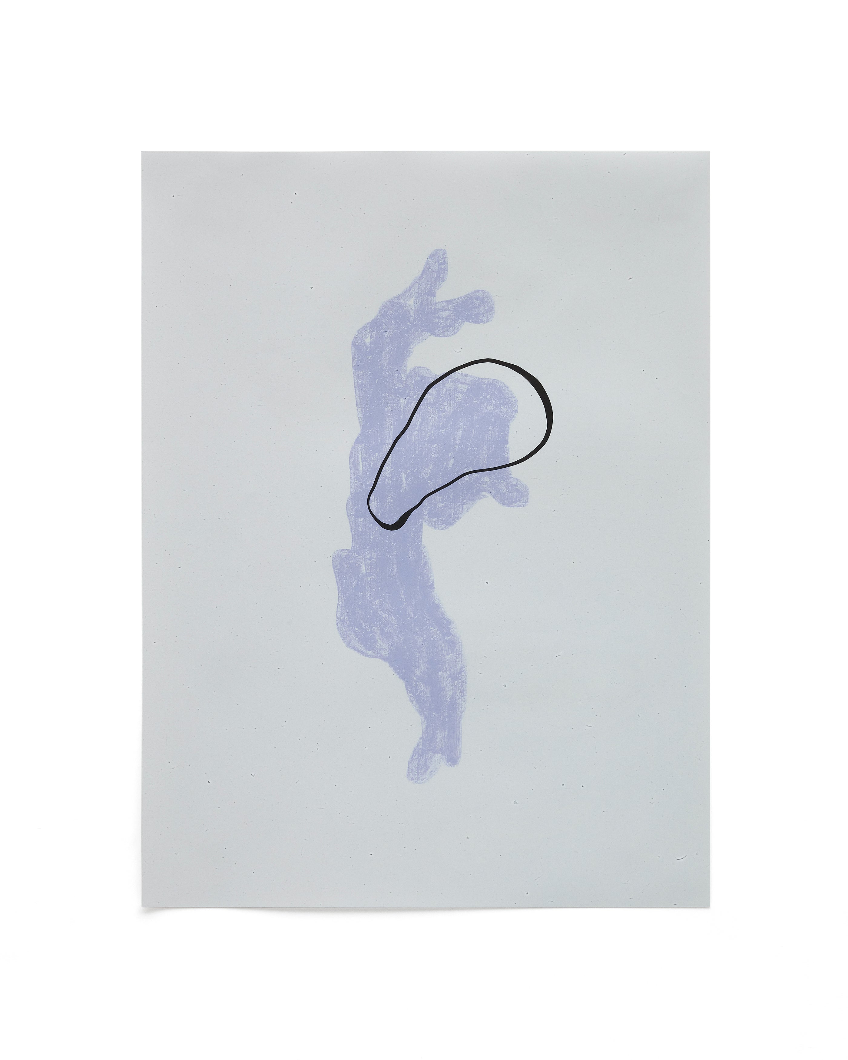 Inca blue and white paper print, 42 x 56 cm - Product Image
