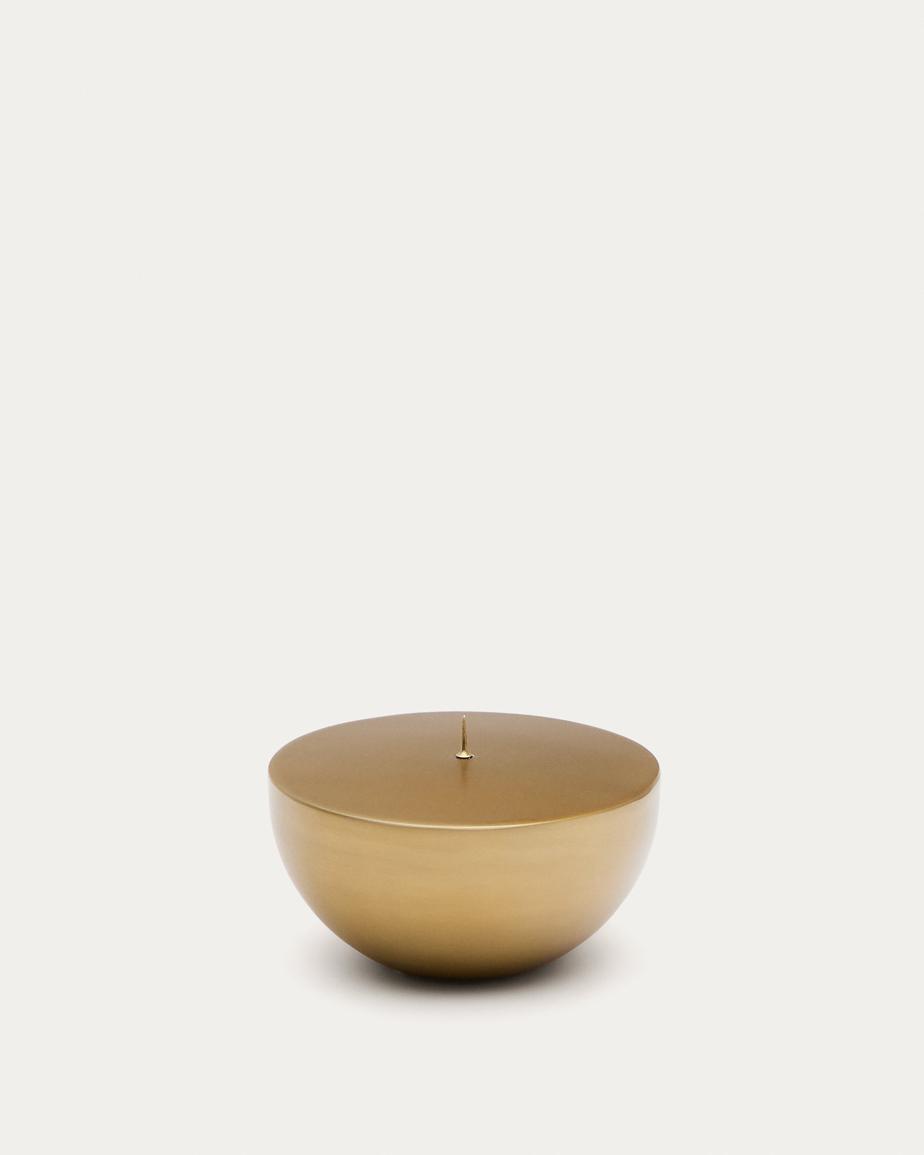 Quira large candle holder in gold-coloured stainless steel - Product View