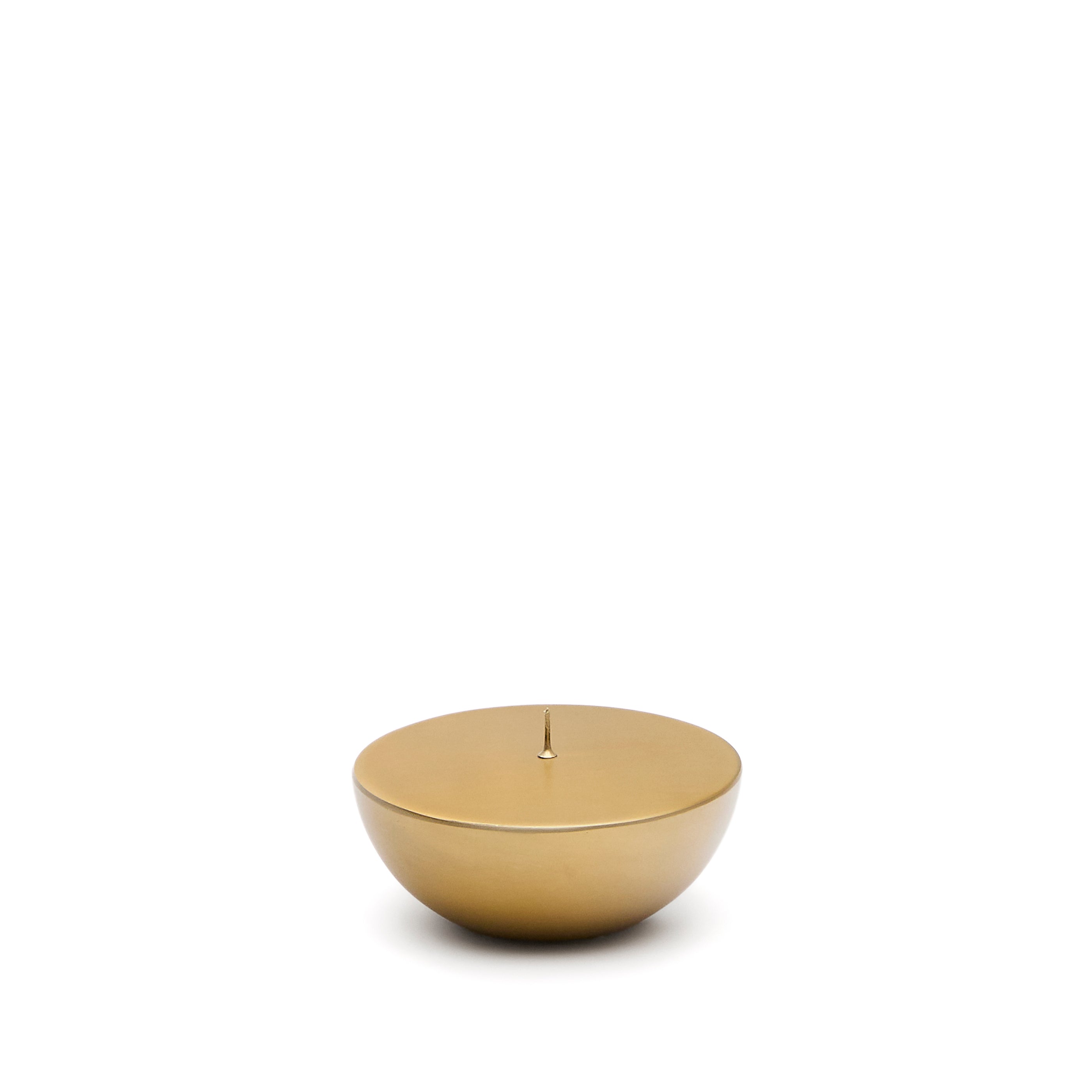 Quira small candle holder in gold-coloured stainless steel - Product Image