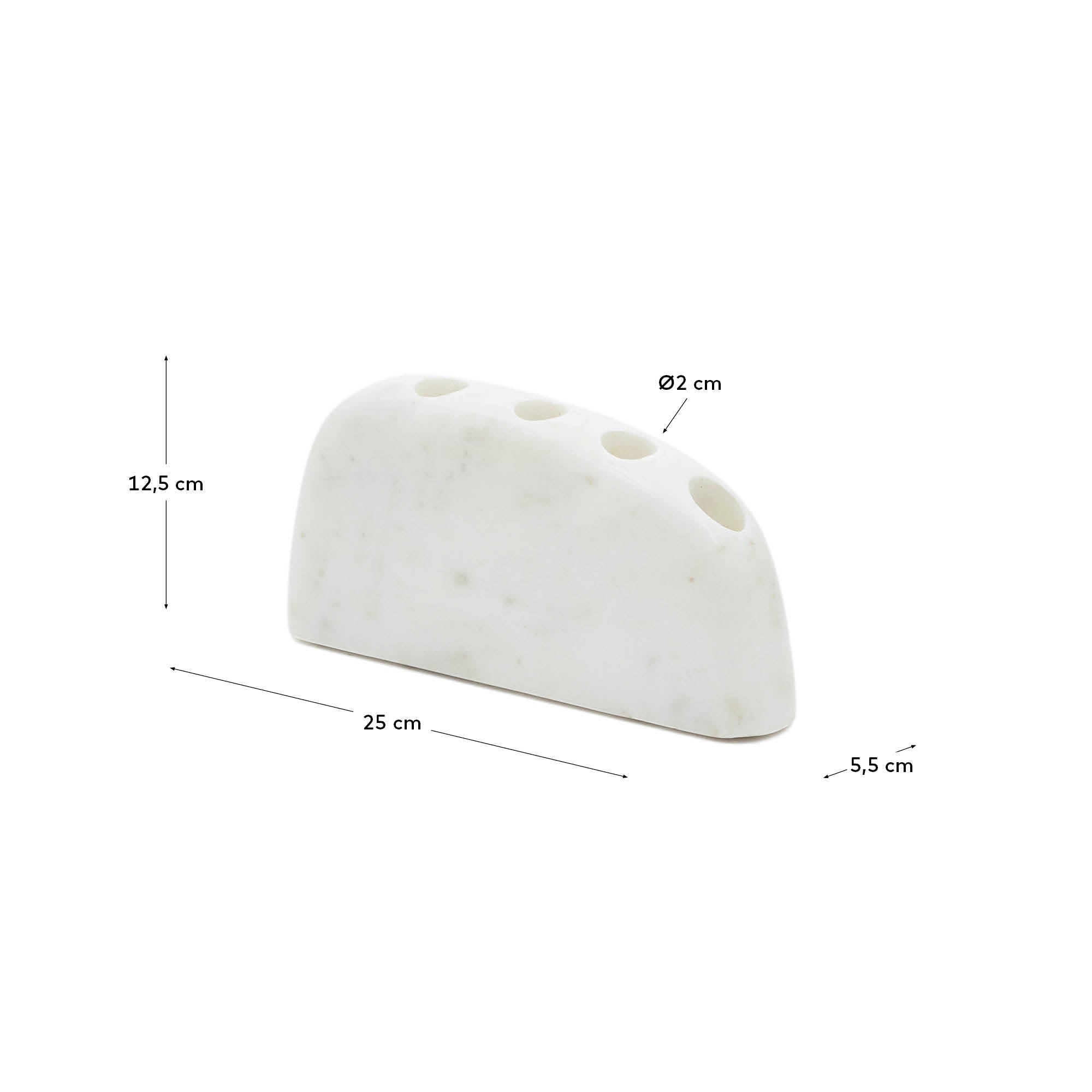 Signe large, white marble candlestick, 10 cm - Measurements