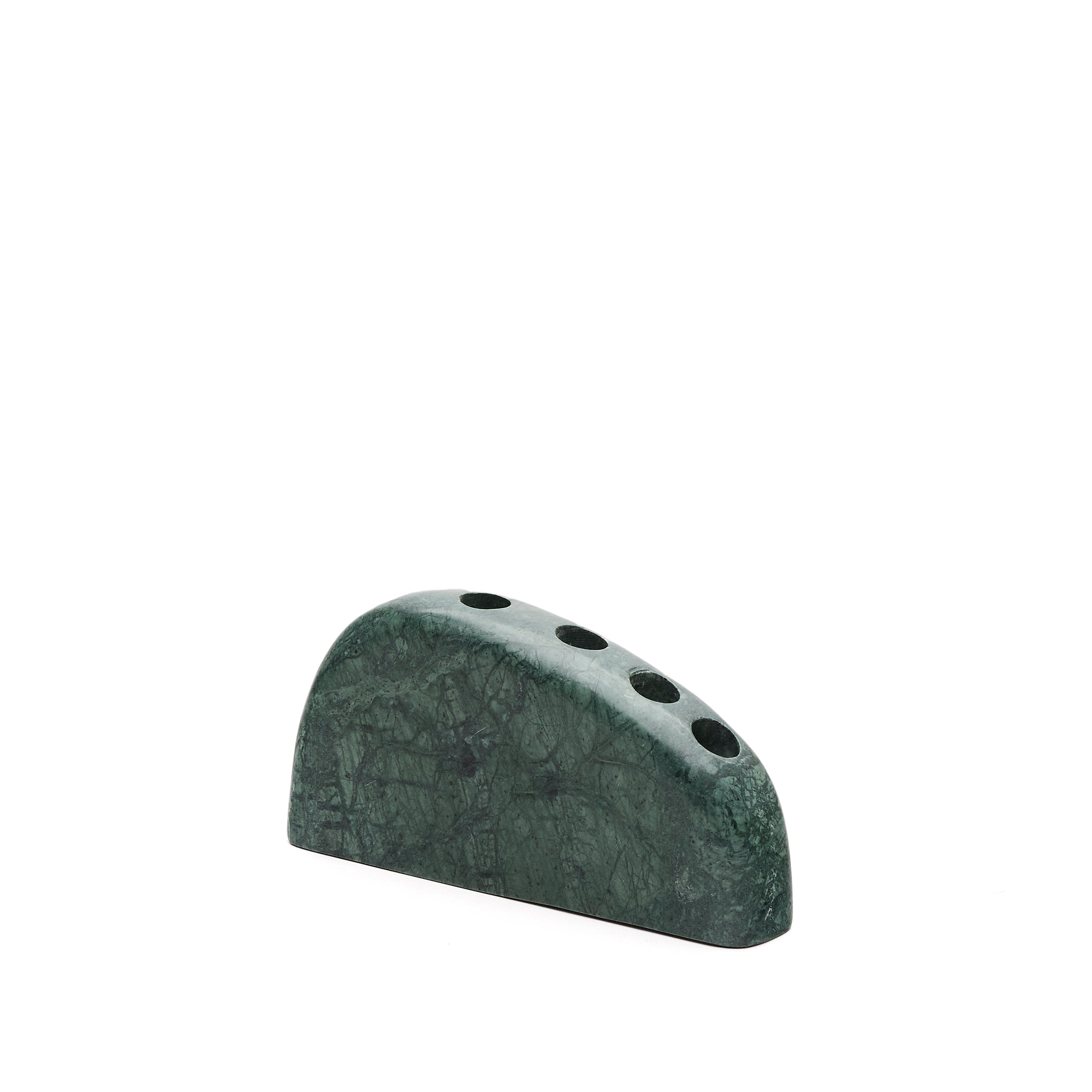Signe large, green marble candlestick, 10 cm - Product Image