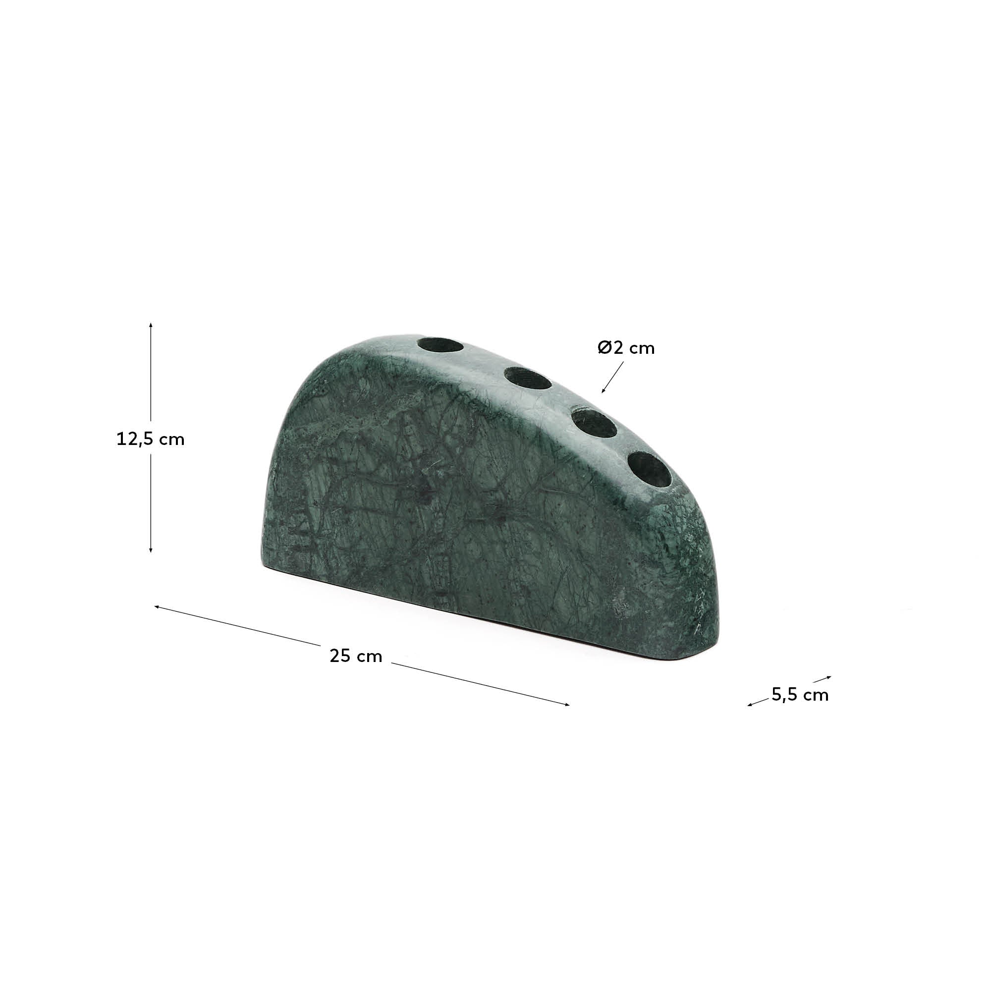 Signe large, green marble candlestick, 10 cm - Measurements
