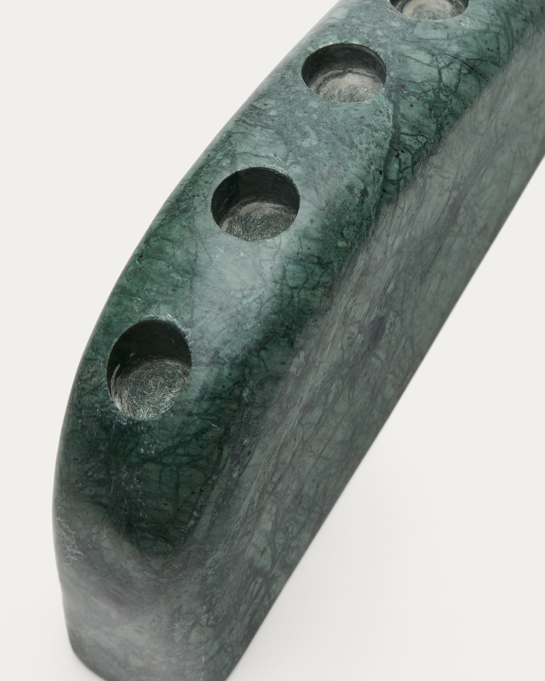 Signe large, green marble candlestick, 10 cm - Detail