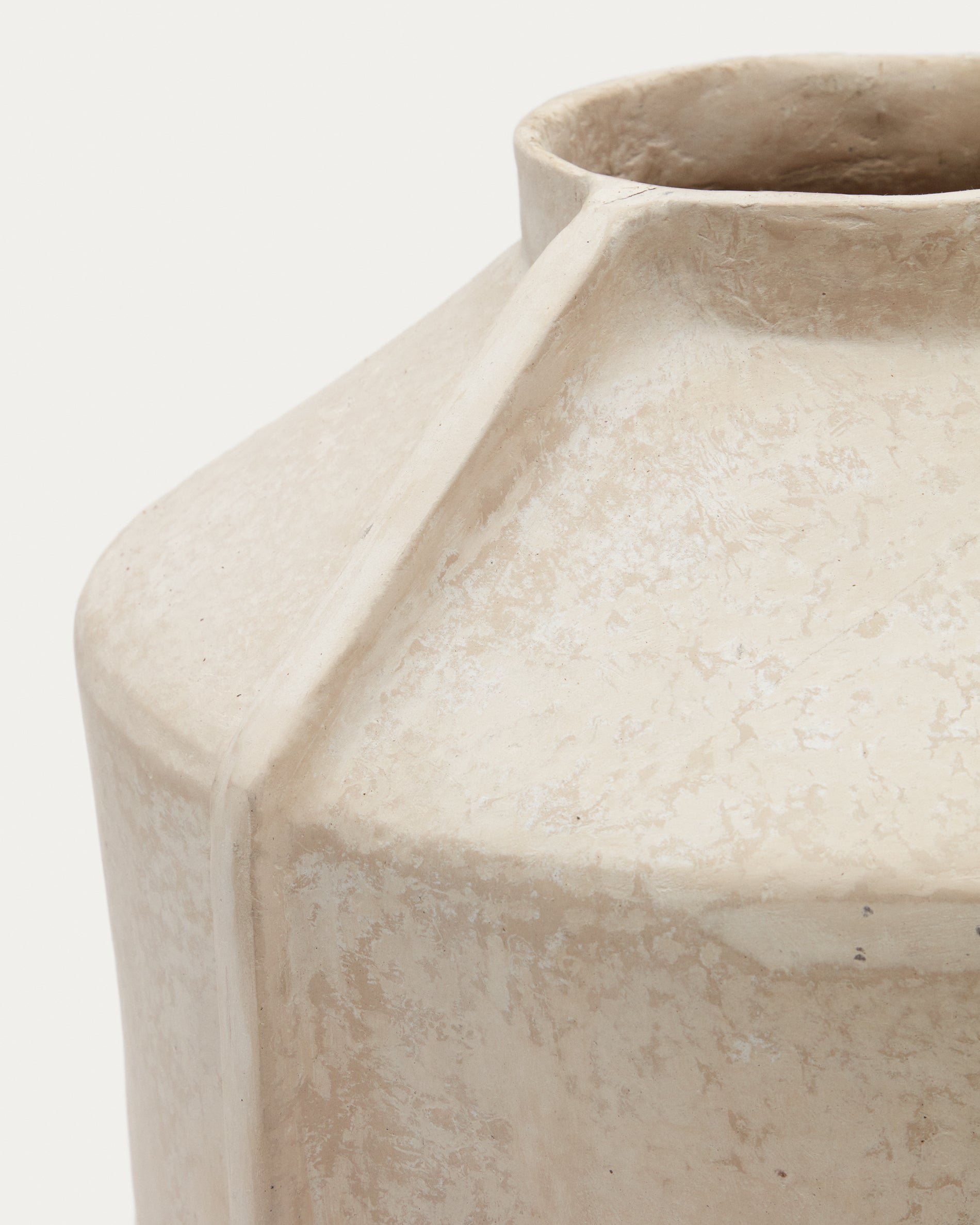 Meja beige papier-mâché vase 47 cm - Detail