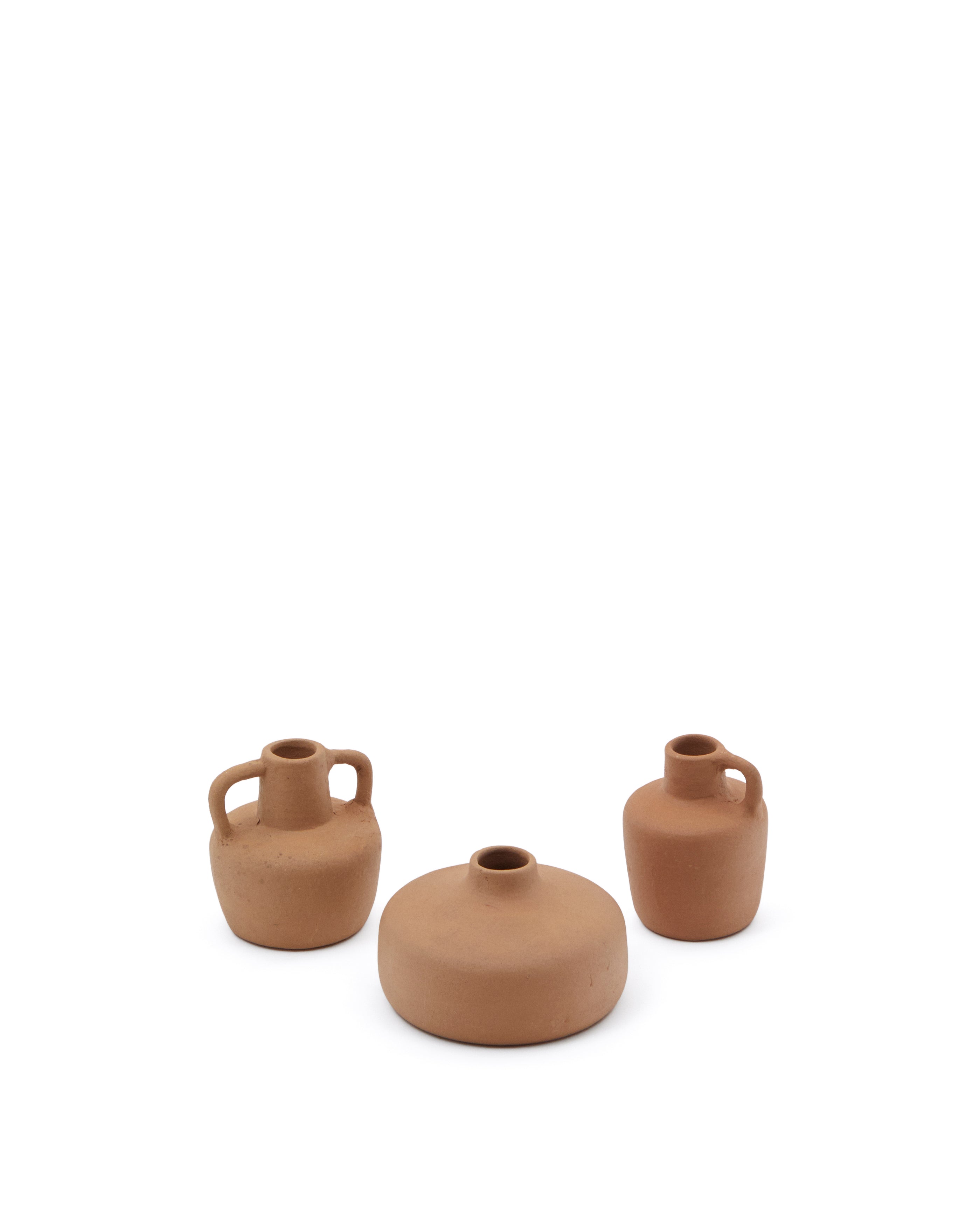 Sofra set of 3 terracotta vases, 6 cm / 7 cm / 10 cm - Product Image