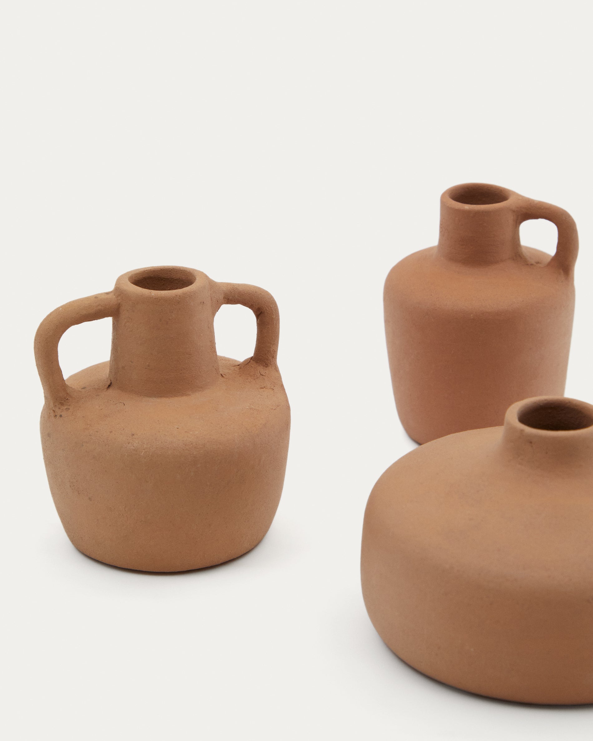 Sofra set of 3 terracotta vases, 6 cm / 7 cm / 10 cm - Detail