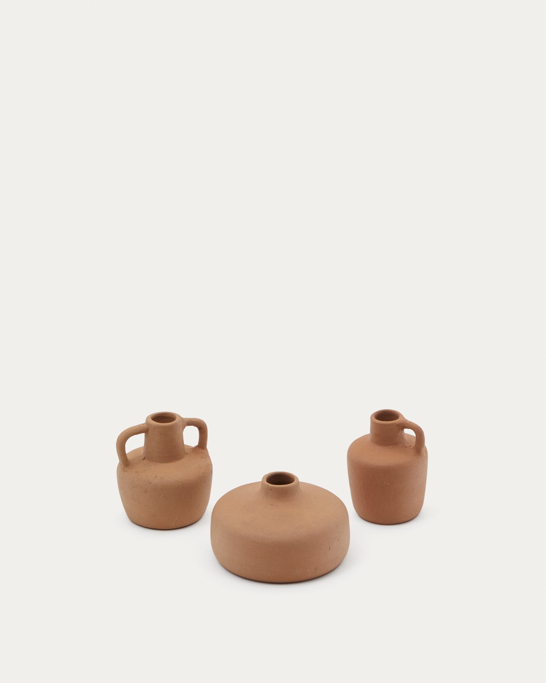 Sofra set of 3 terracotta vases, 6 cm / 7 cm / 10 cm - Product View