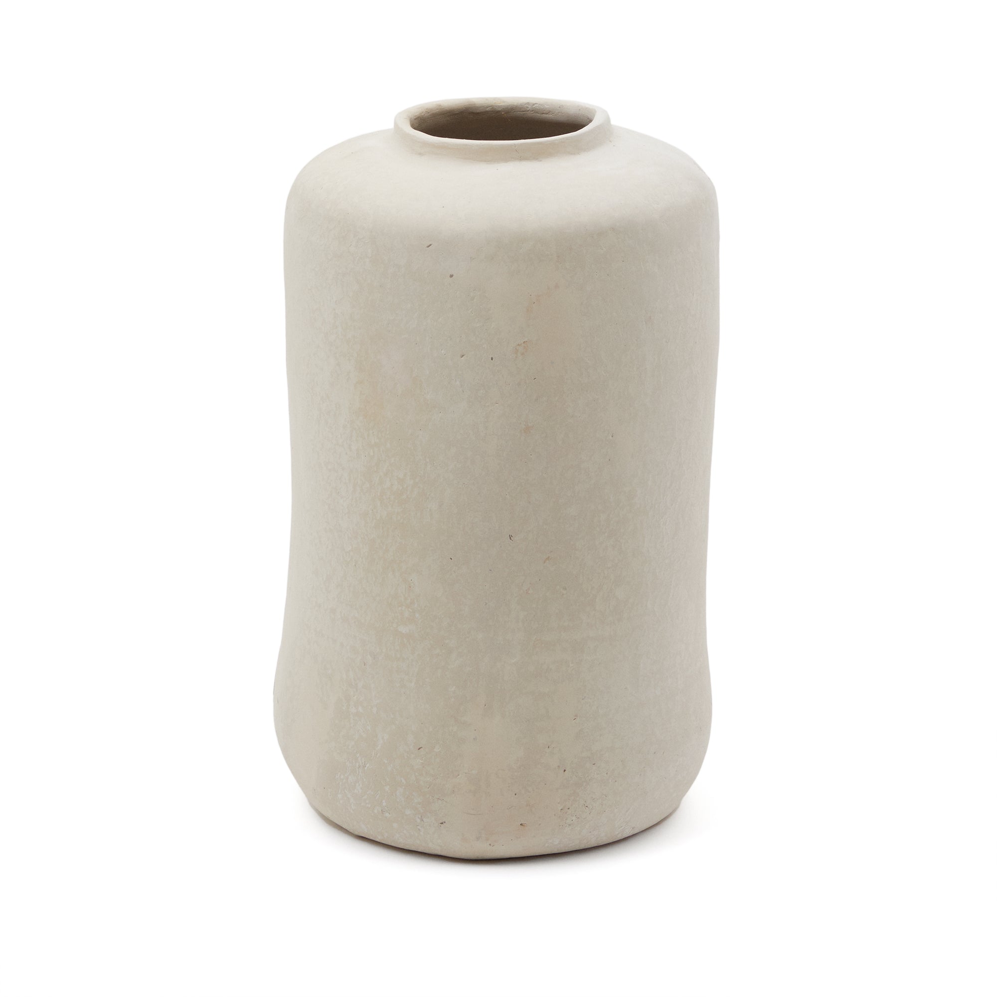 Serina papier mâché vase in white 34 cm - Product Image
