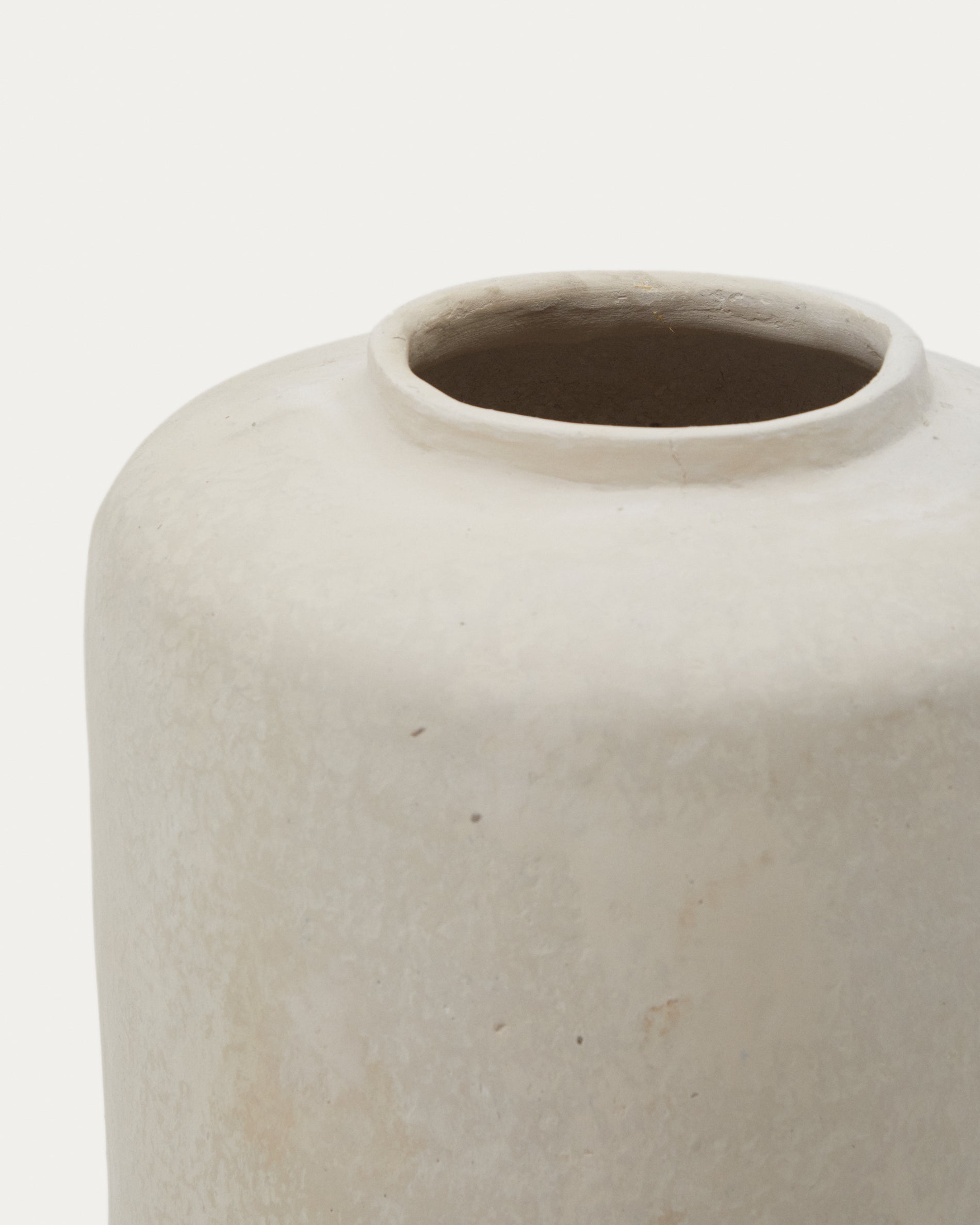 Serina papier mâché vase in white 34 cm - Detail