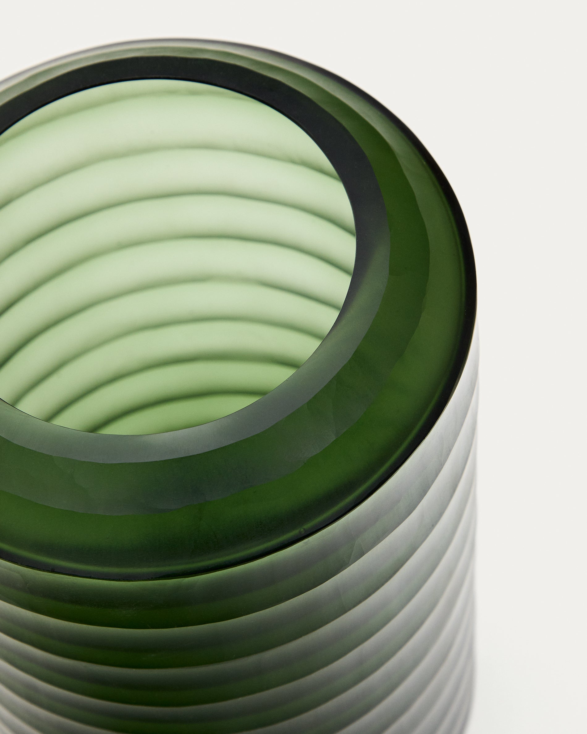 Bunce green, recycled-glass vase, 25 cm - Detail