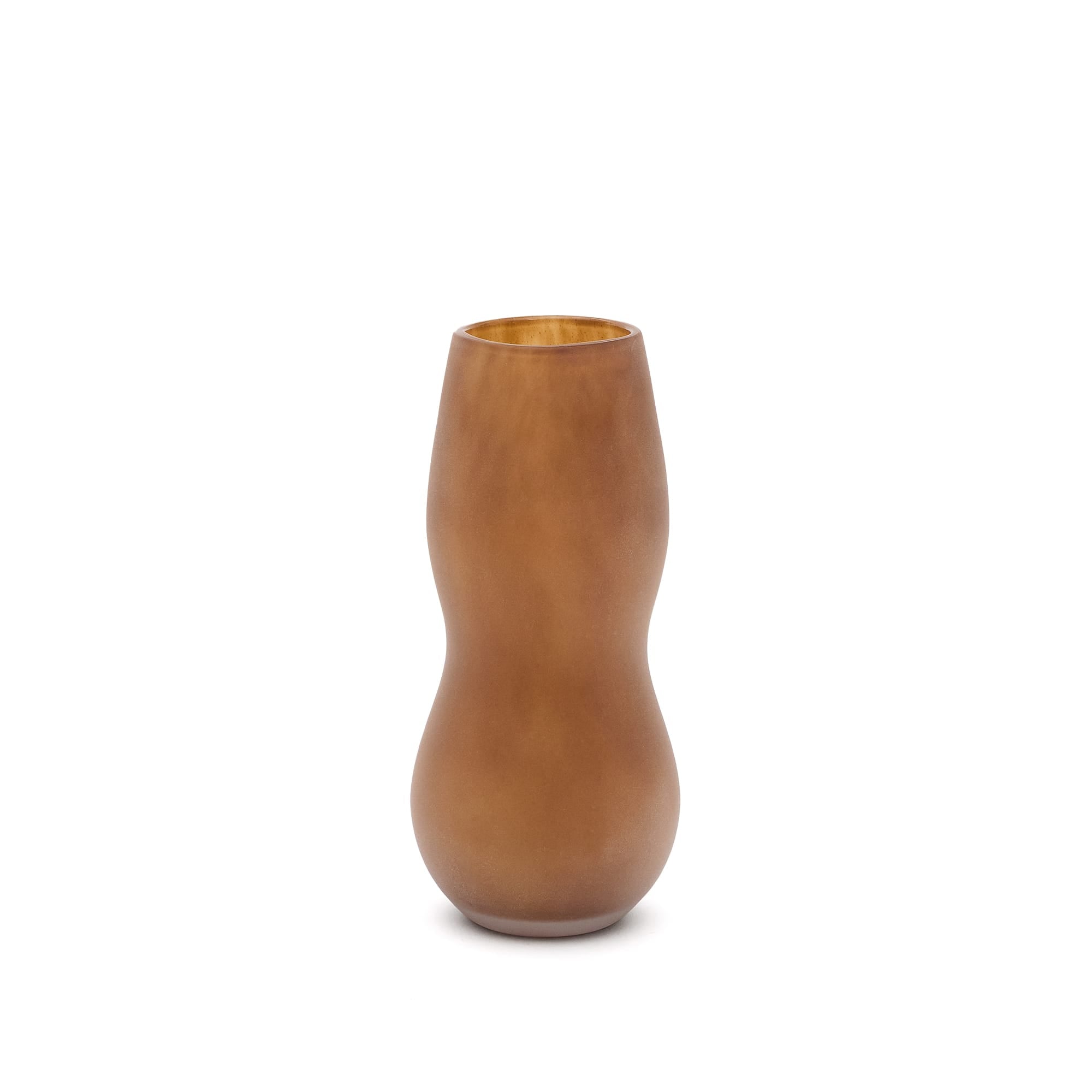 Numa világosbarna üvegváza, 32 cm