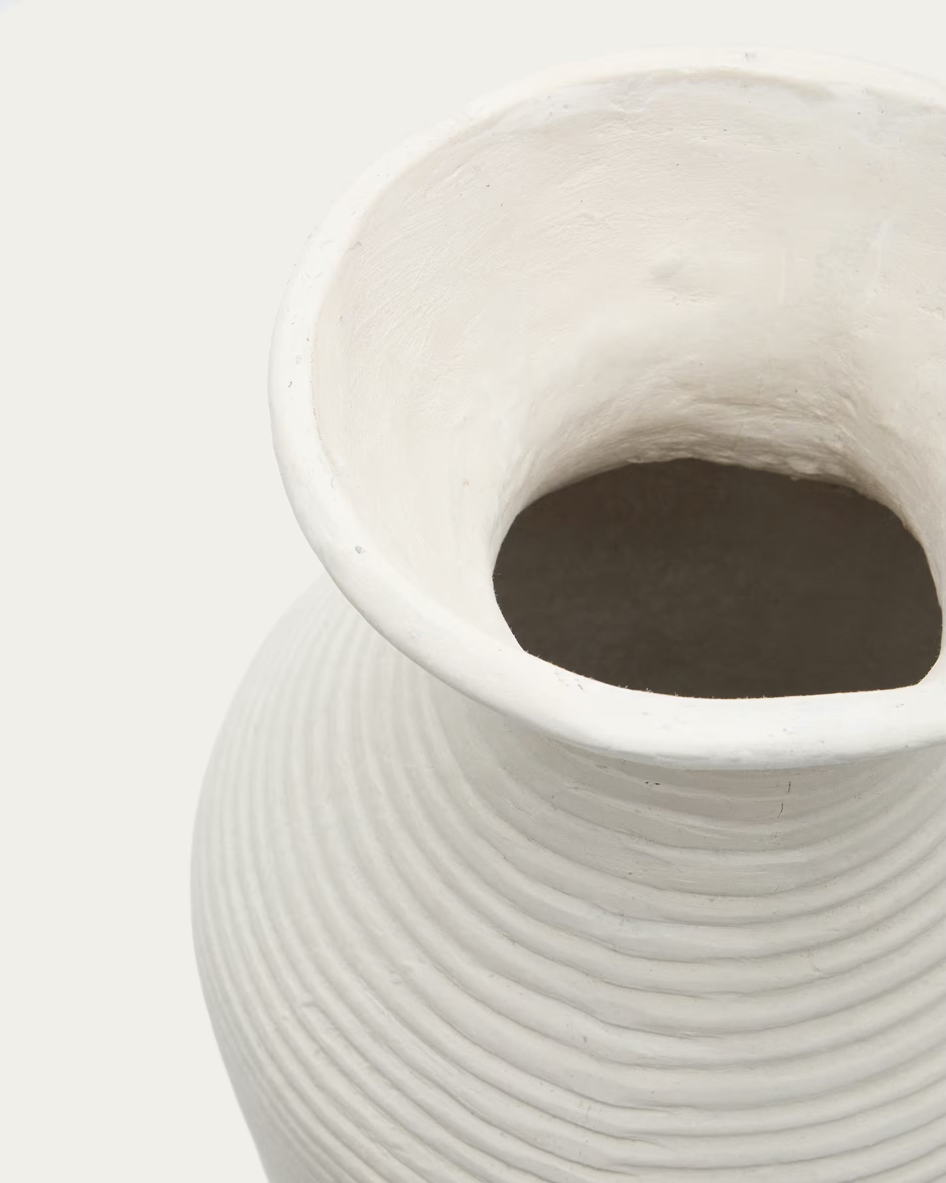 Pria white, papier mâché vase, 72 cm