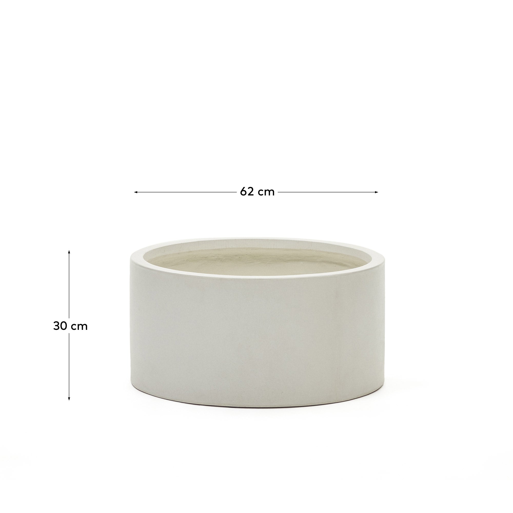 Aiguablava plant pot in white cement, Ø 62 cm - Measurements