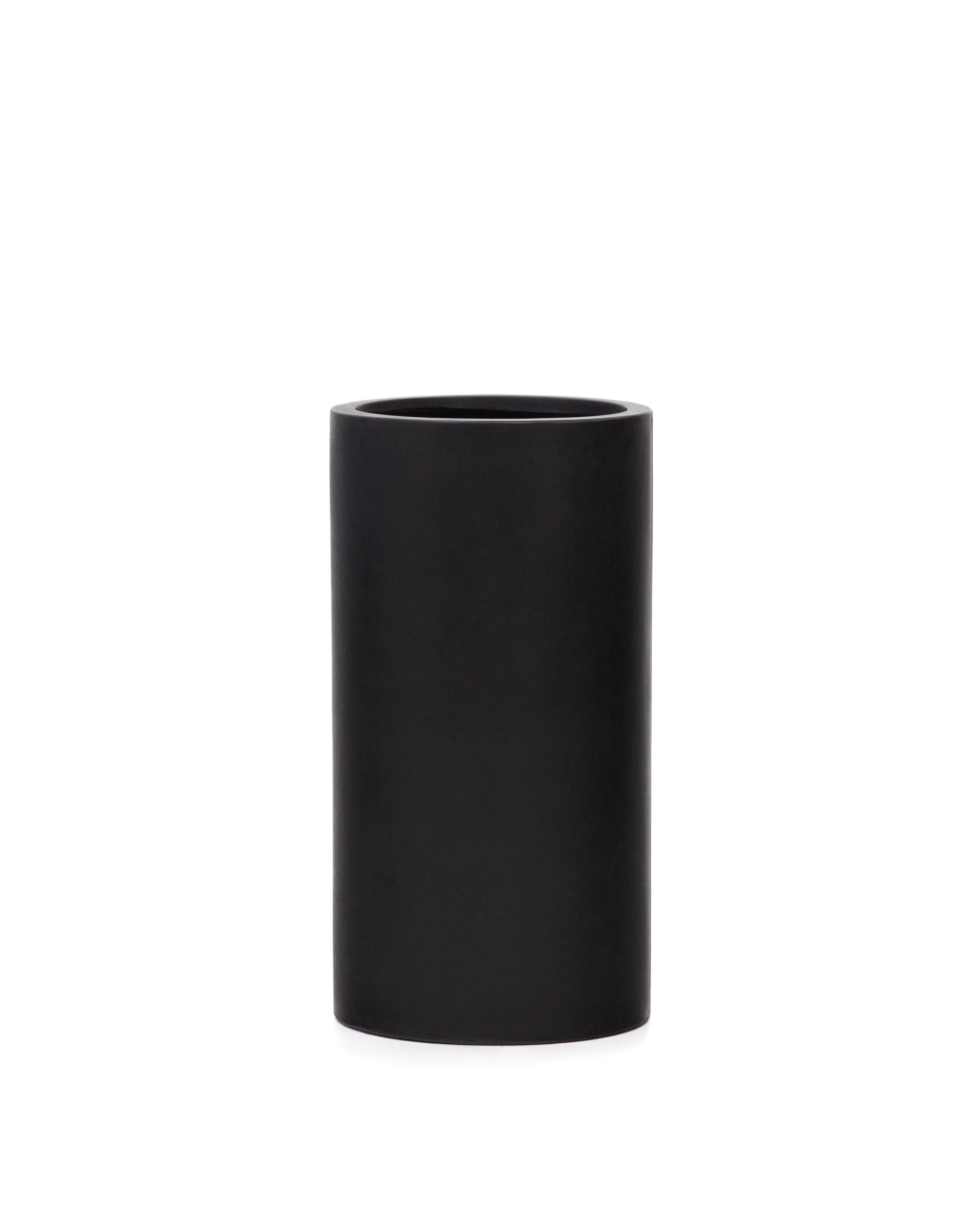 Aiguablava plant pot in black cement, Ø 42 cm - Product Image
