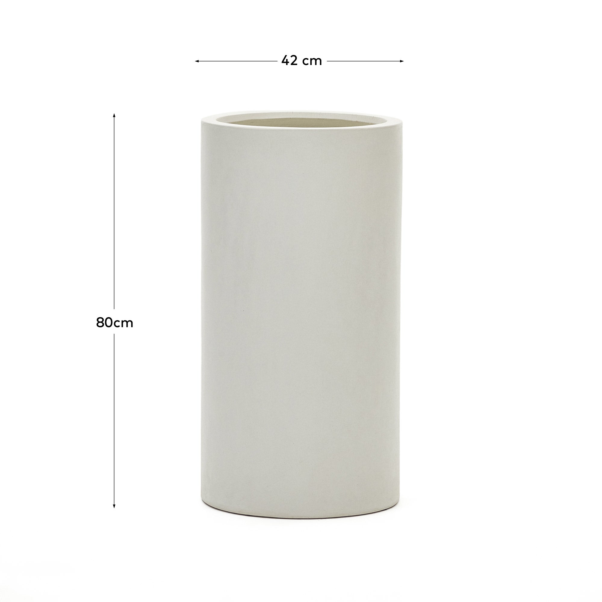 Aiguablava plant pot in white cement, Ø 42 cm - Measurements