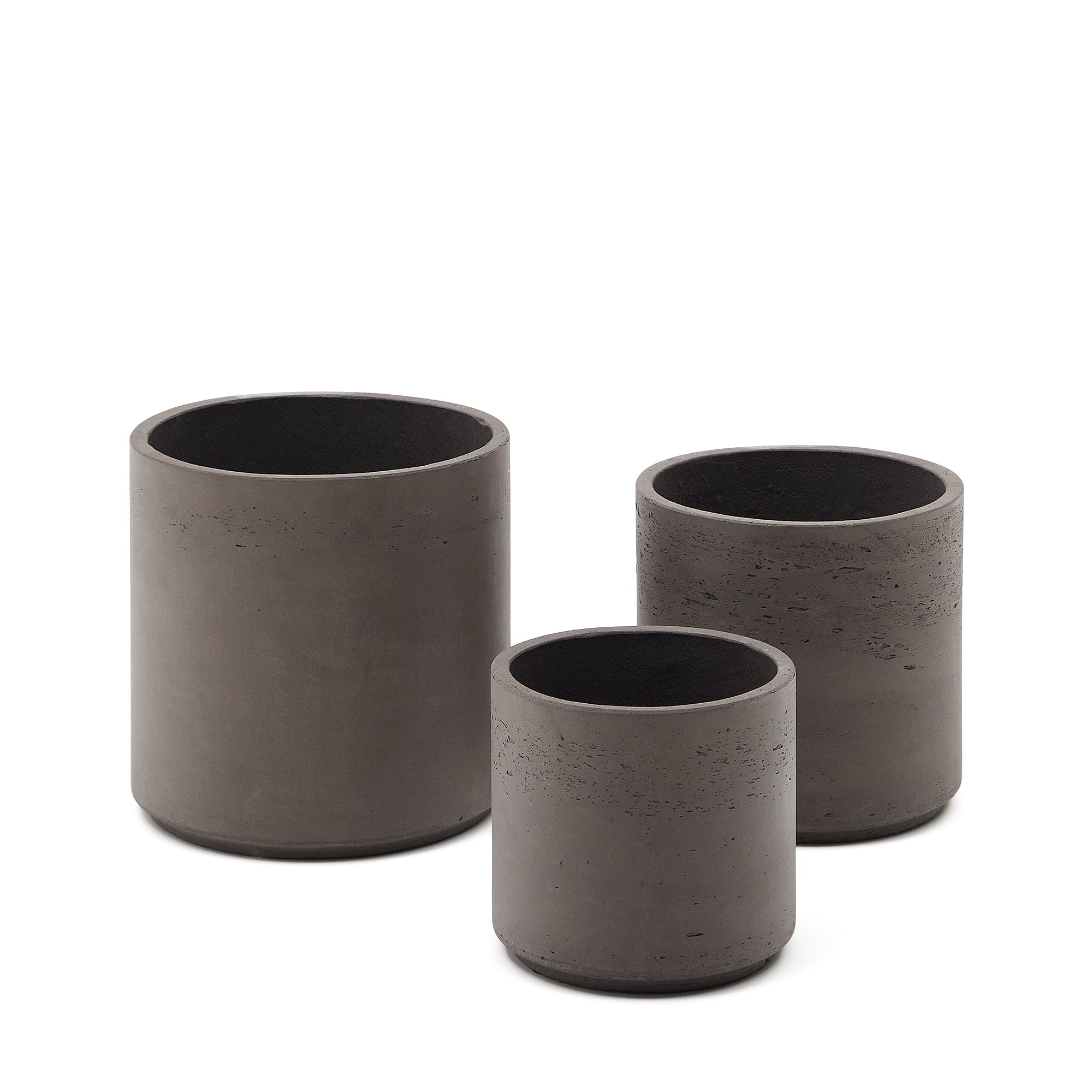 Sintina set of 3 grey cement and fiberglass plant pots Ø 23 cm / Ø 27.5 cm / 32 cm - Product Image