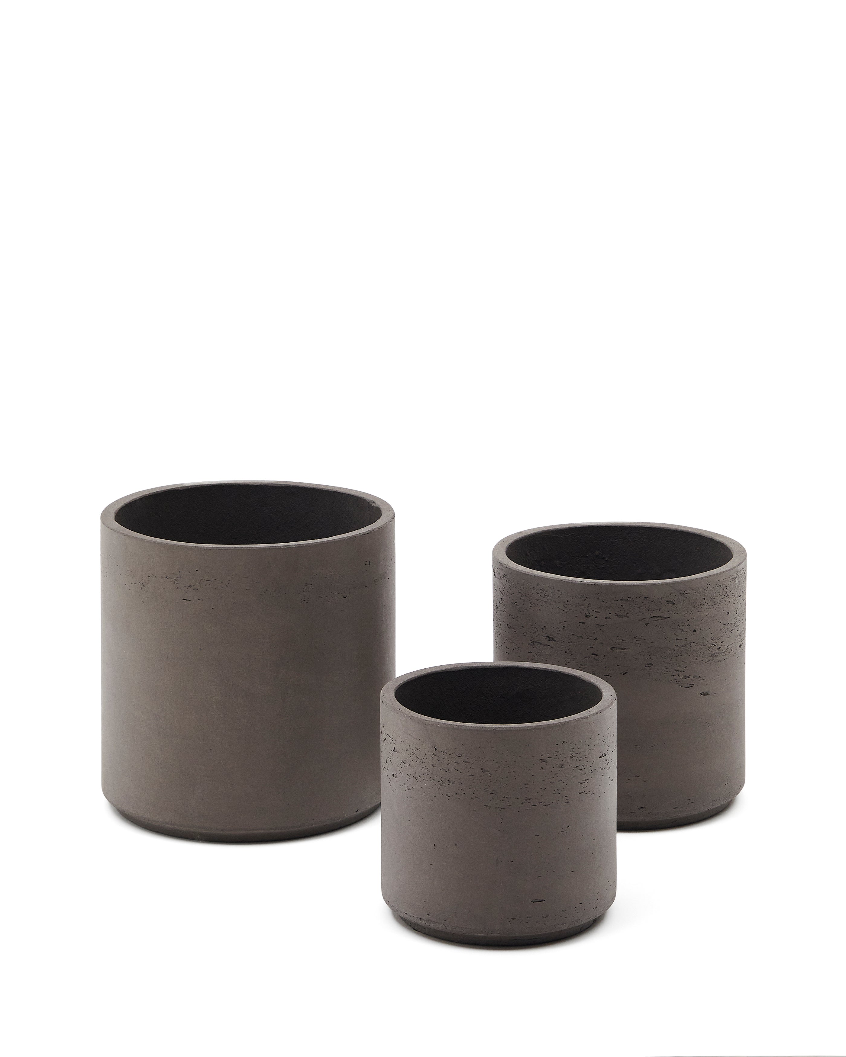 Sintina set of 3 grey cement and fiberglass plant pots Ø 23 cm / Ø 27.5 cm / 32 cm - Product Image
