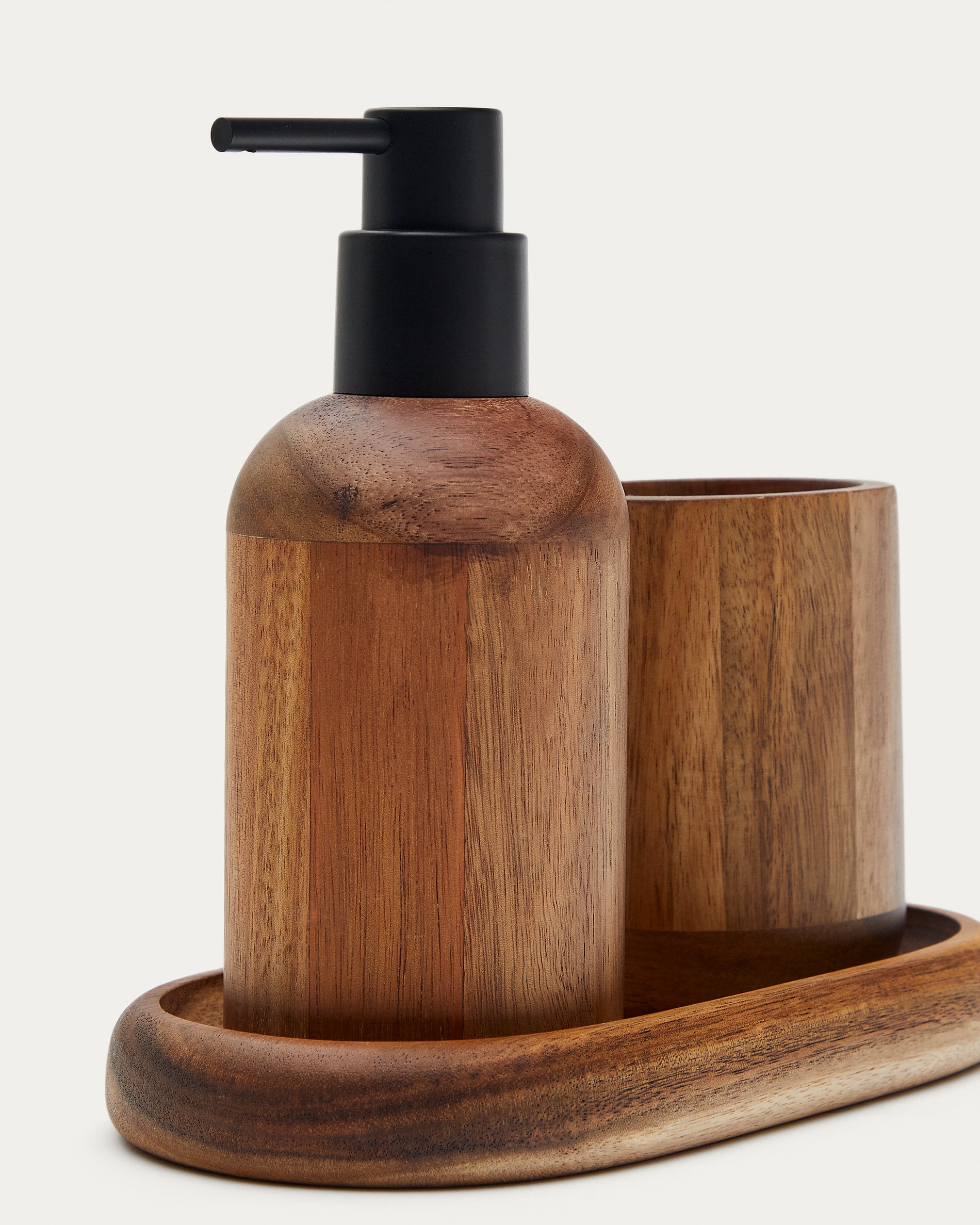 Senda Acacia Wood Soap Dispenser - Detail