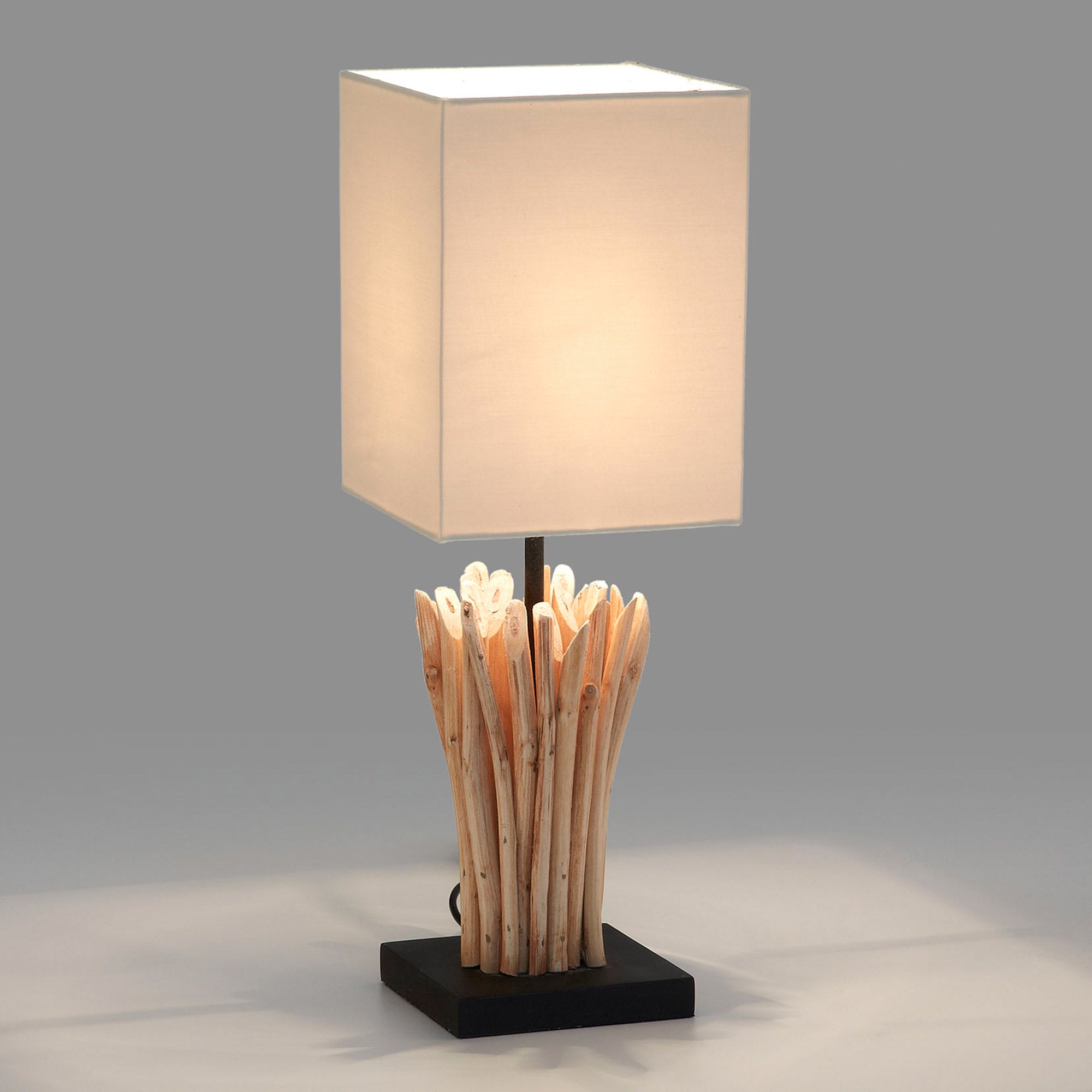 Boop table lamp made of solid red wood and rubberwood - Product Image