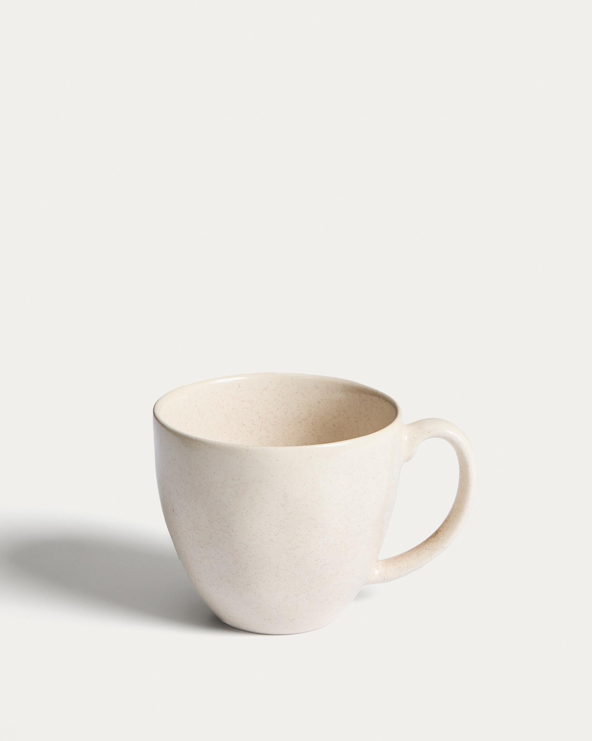 Sermin beige ceramic mug - Product View