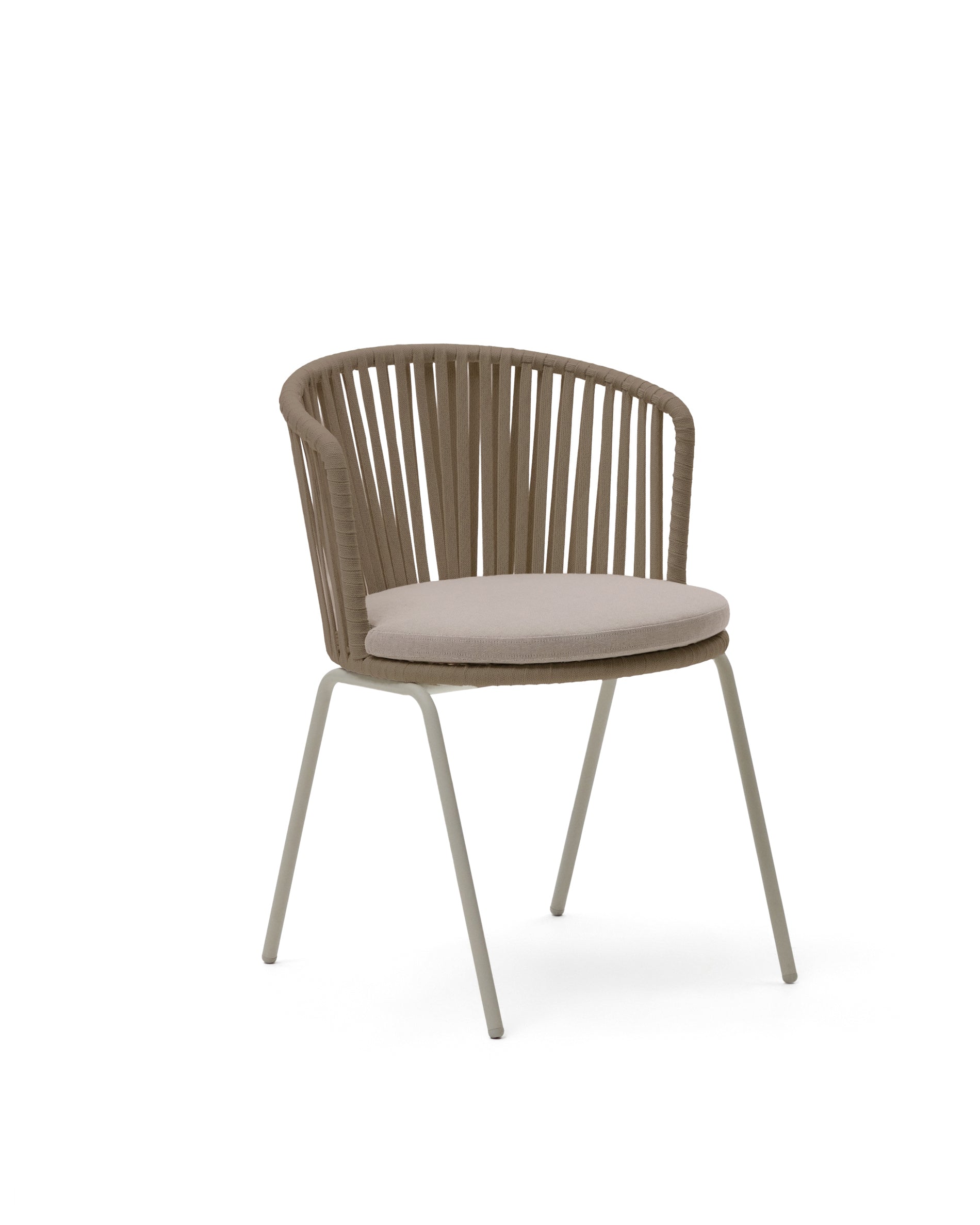 Saconca outdoor chair with cord and beige galvanised steel - Product Image