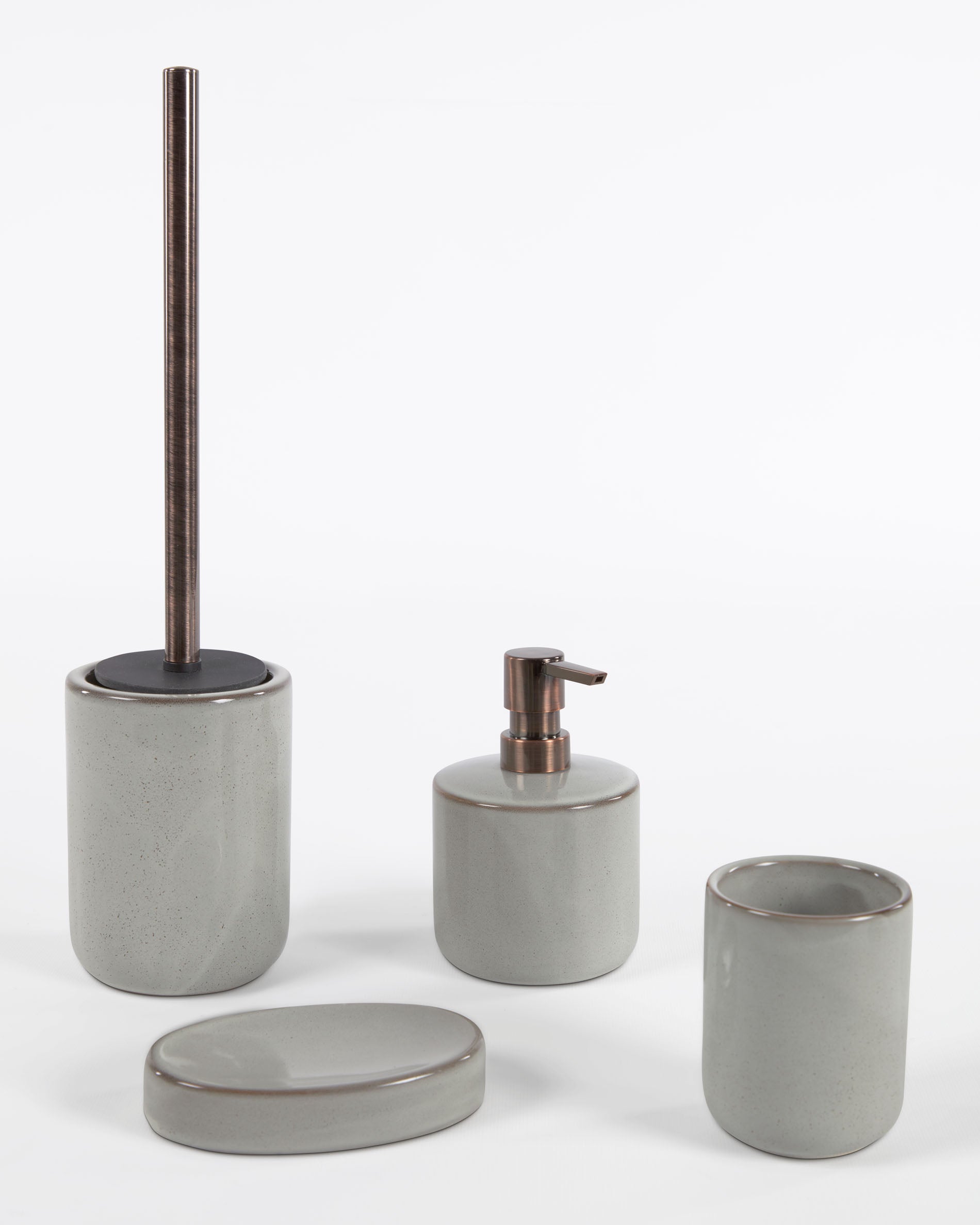 Chavela grey ceramic soap dish - Product View