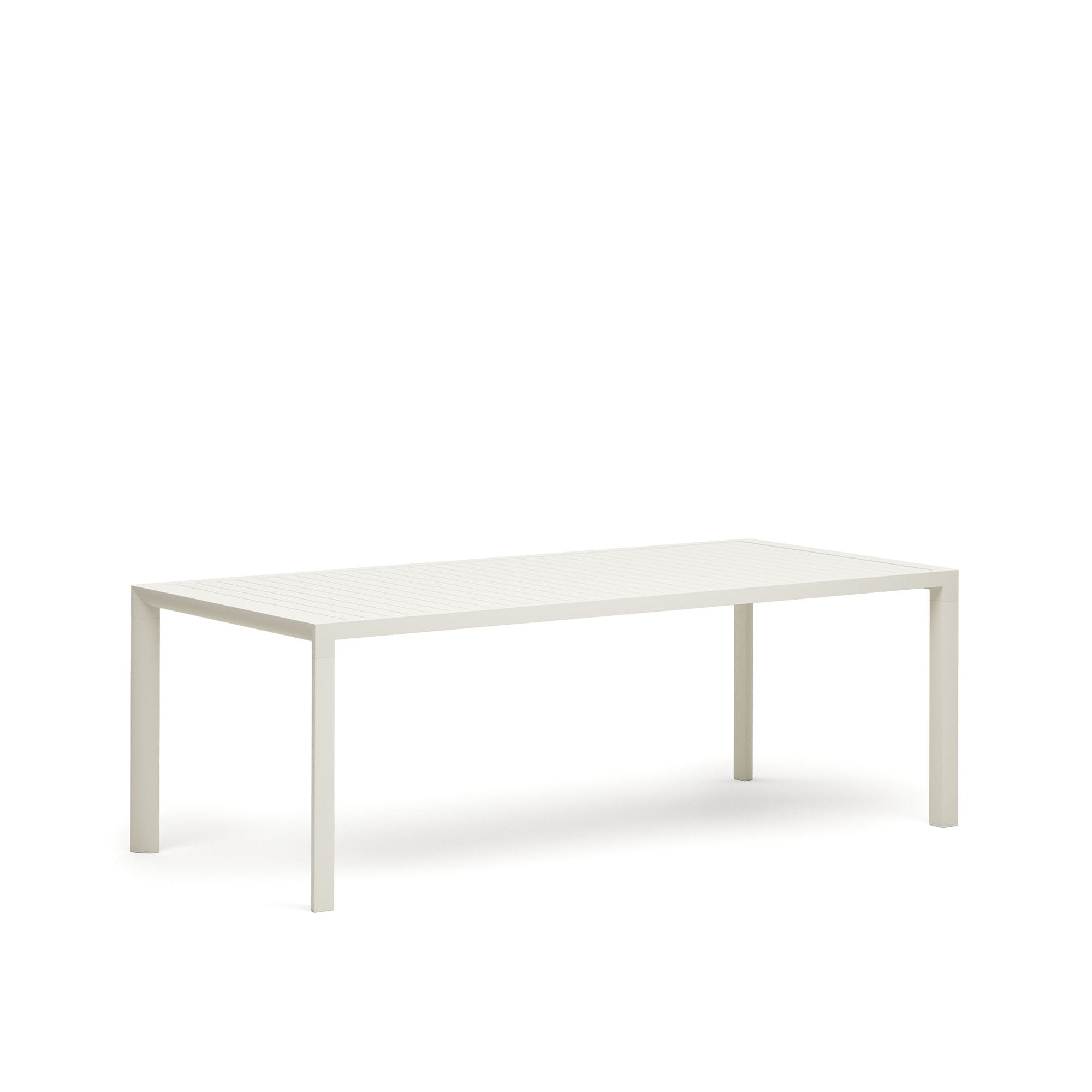 Culip aluminium outdoor table in powder coated white finish, 220 x 100 cm - Product Image