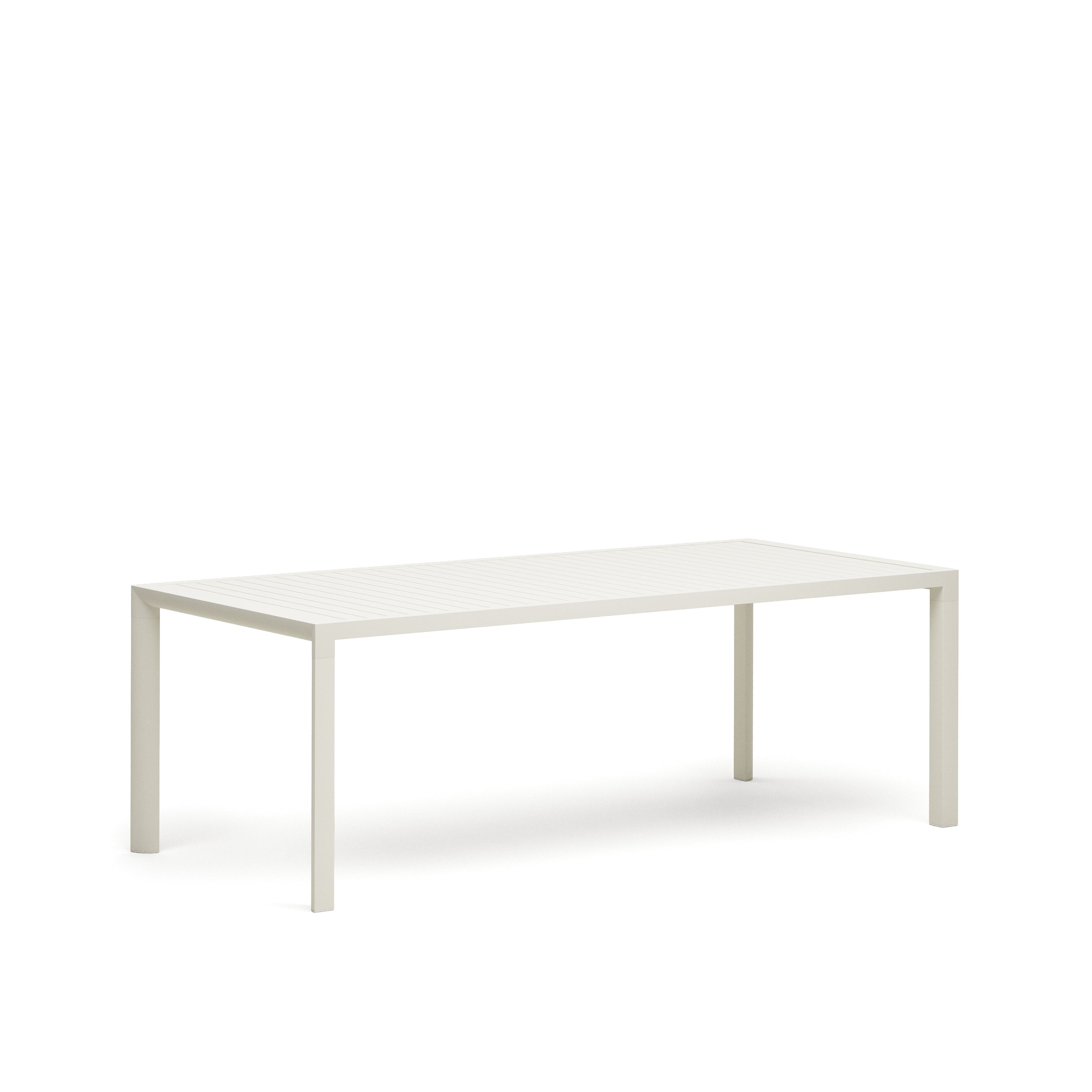 Culip aluminium outdoor table in powder coated white finish, 220 x 100 cm - Product Image