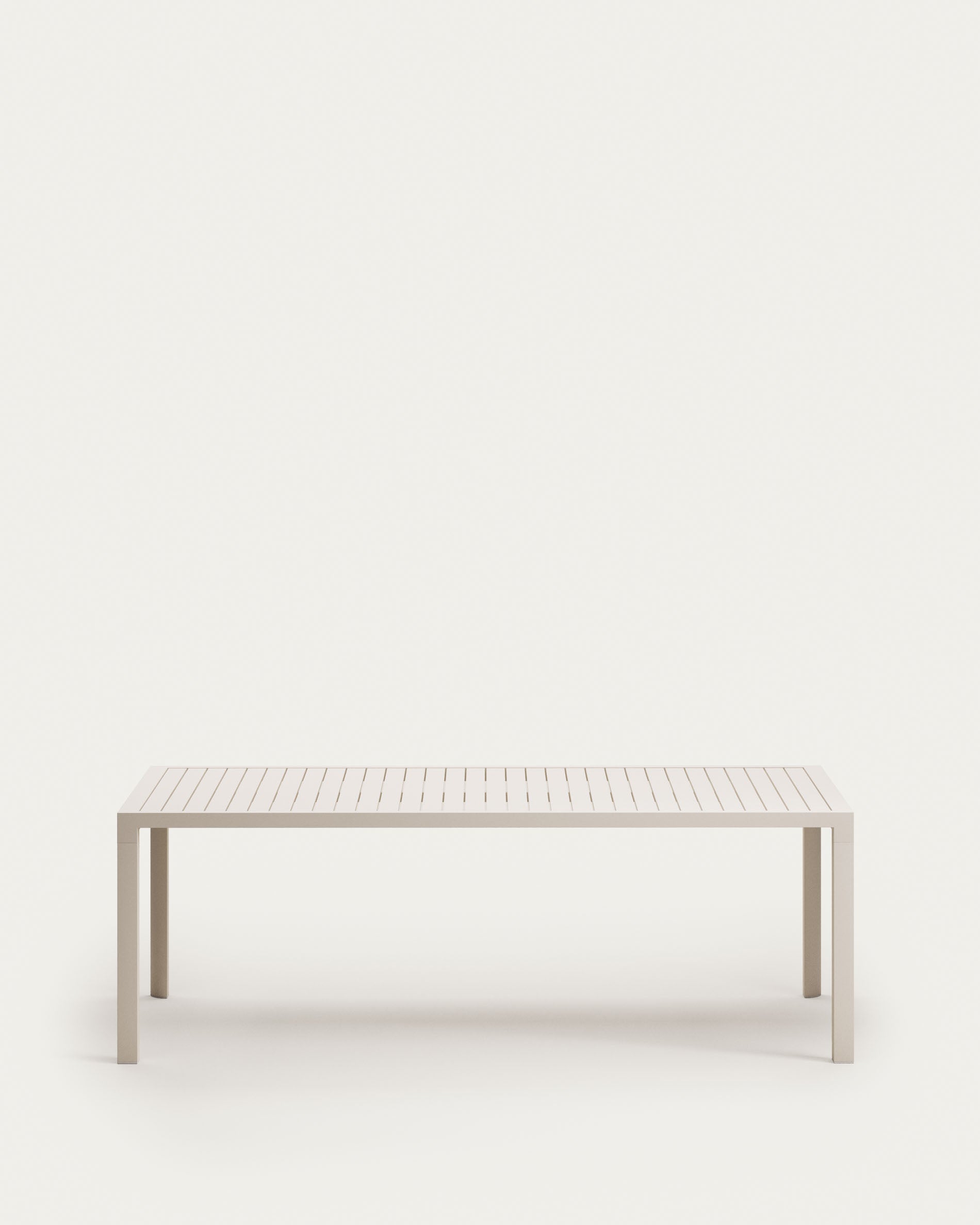Culip aluminium outdoor table in powder coated white finish, 220 x 100 cm - Product View