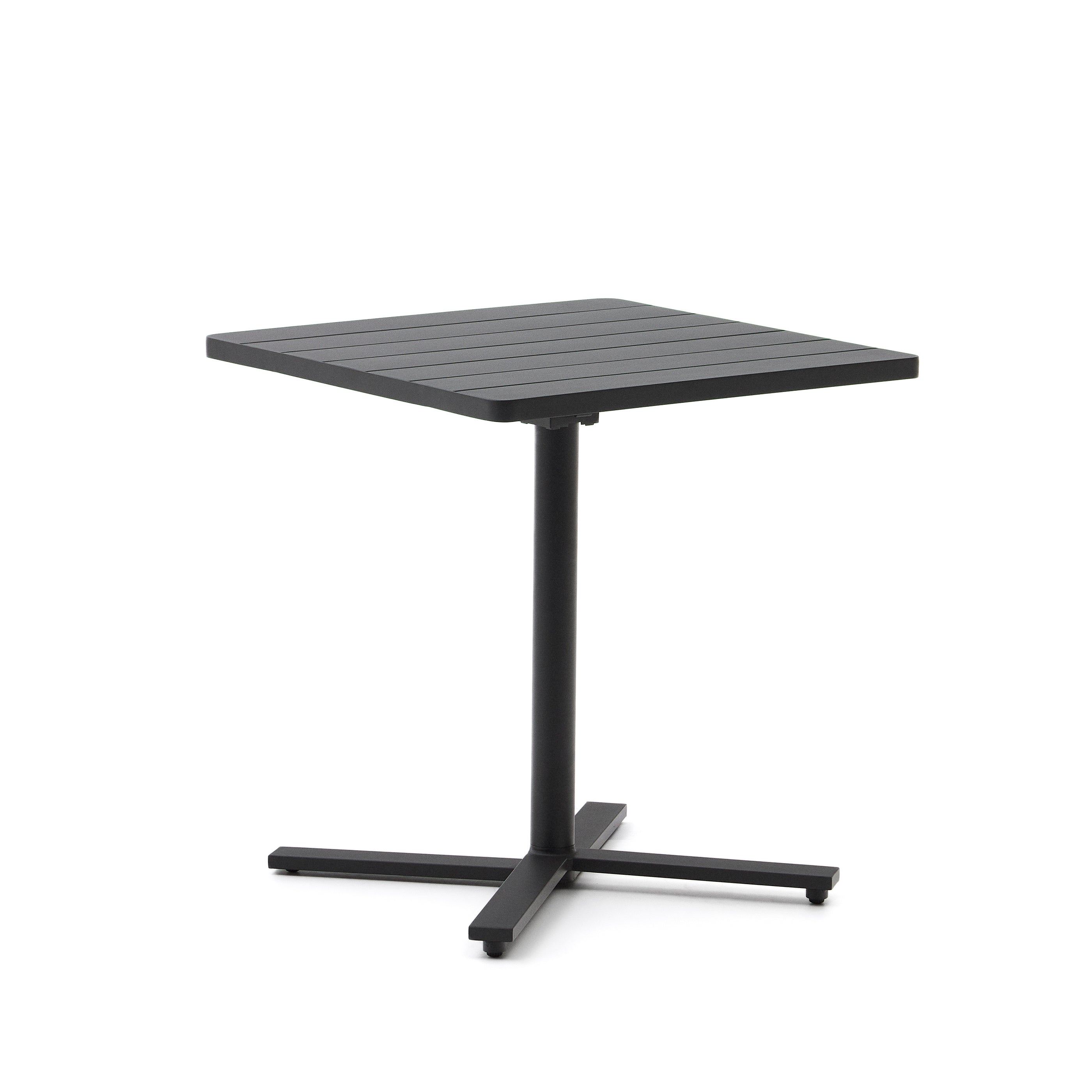 Torreta folding outdoor table made of aluminum with dark grey finish 70 x 70 cm