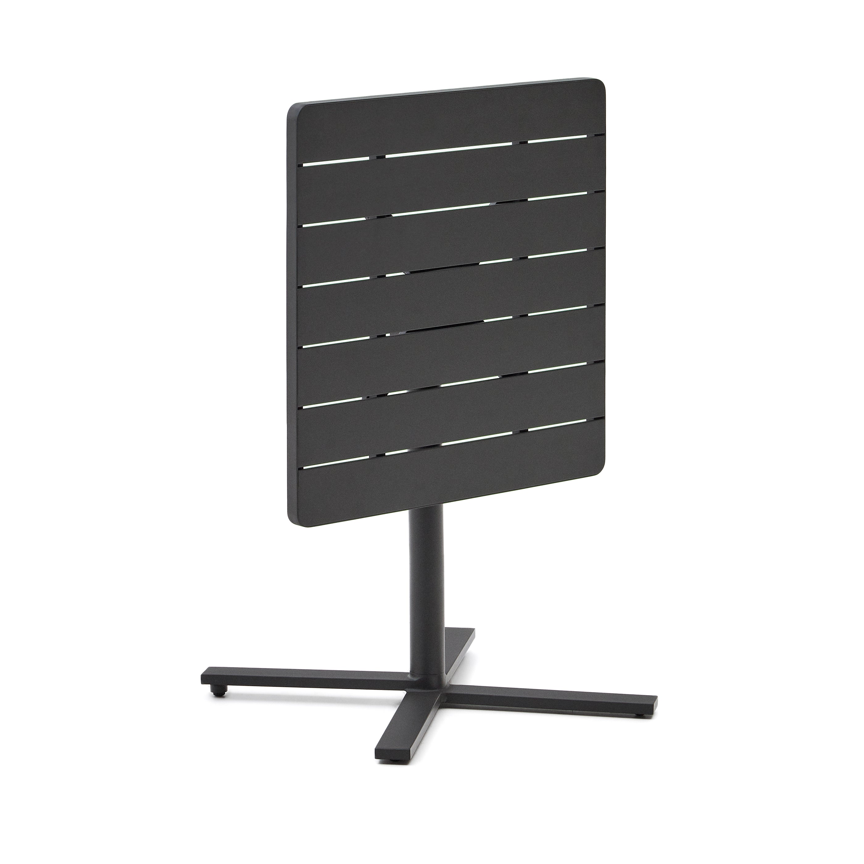 Torreta folding outdoor table made of aluminum with dark grey finish 70 x 70 cm