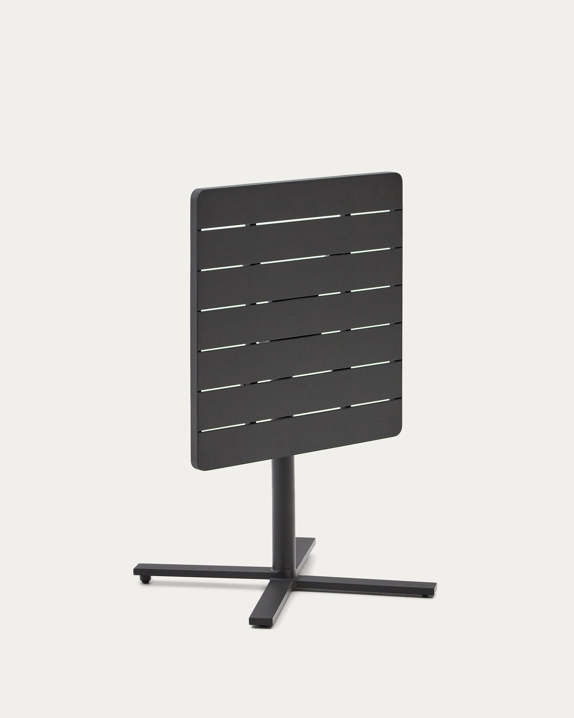 Torreta folding outdoor table made of aluminum with dark grey finish 70 x 70 cm