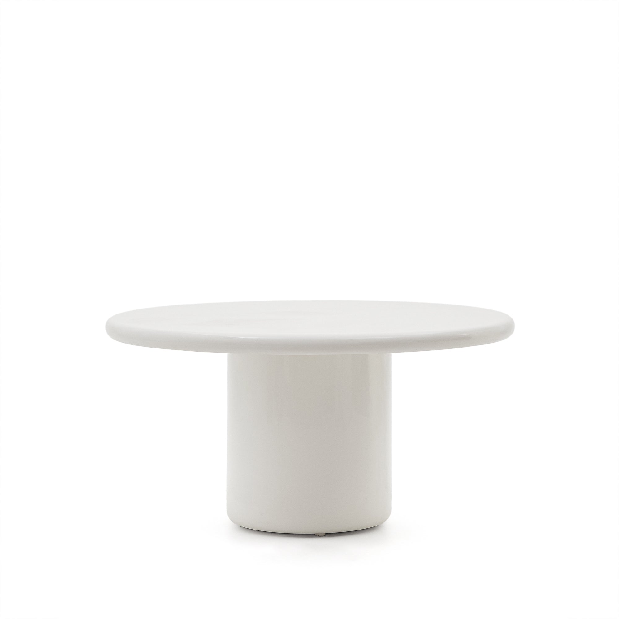 Canaret round cement table in a glossy white finish Ø 152 cm - Product Image
