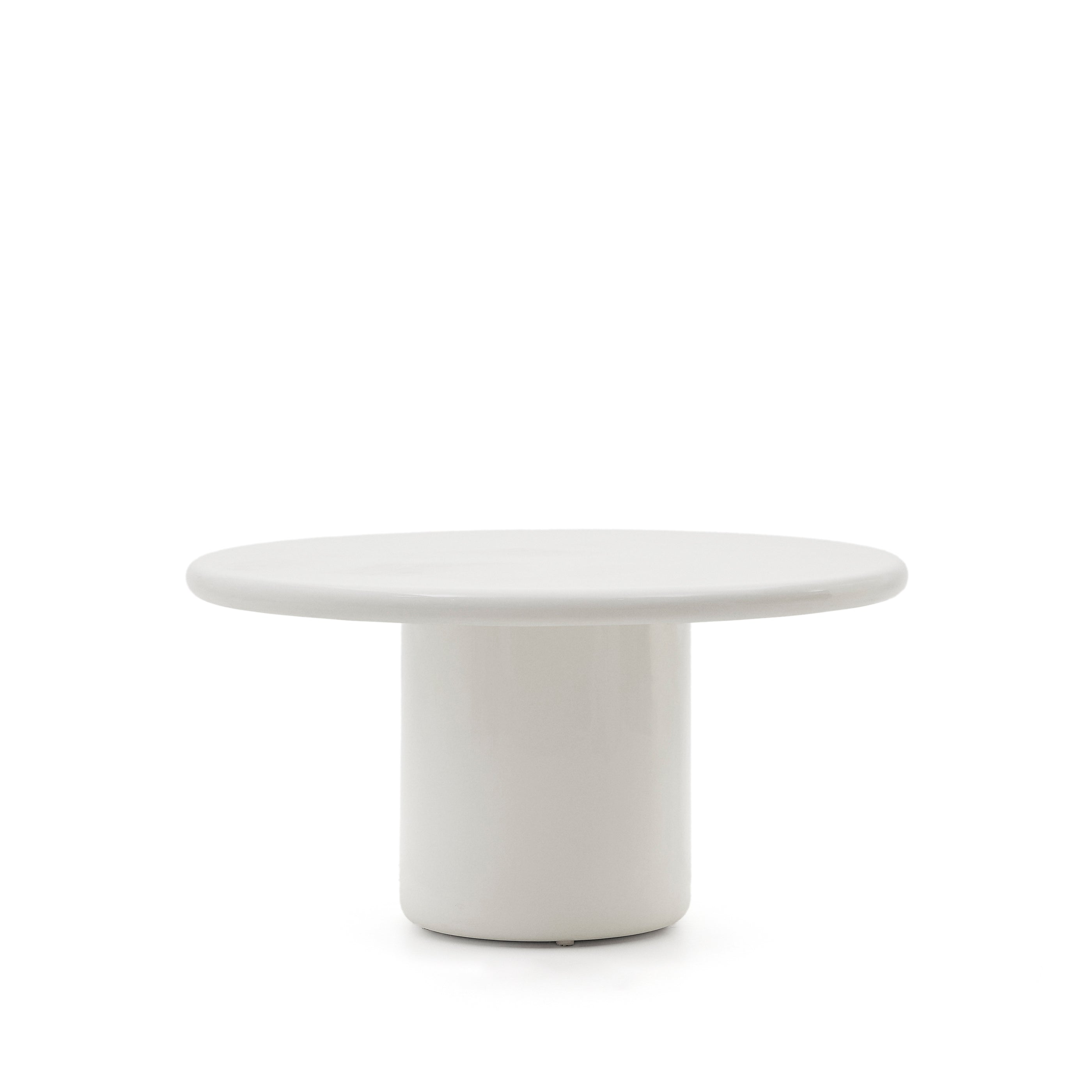 Canaret round cement table in a glossy white finish Ø 152 cm - Product Image