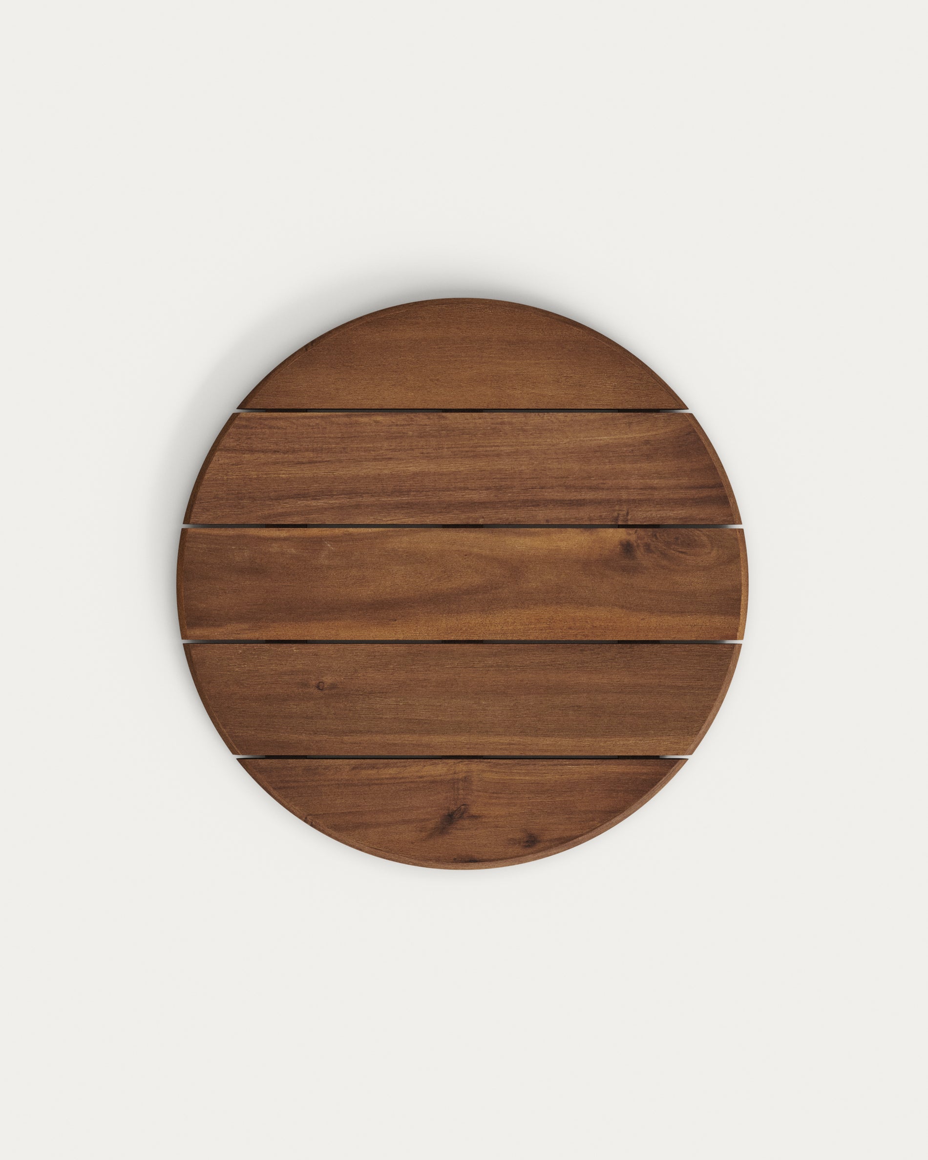 Saura table, black metal top acacia with walnut finish, 75 x Ø70 cm FSC 100% - Product View