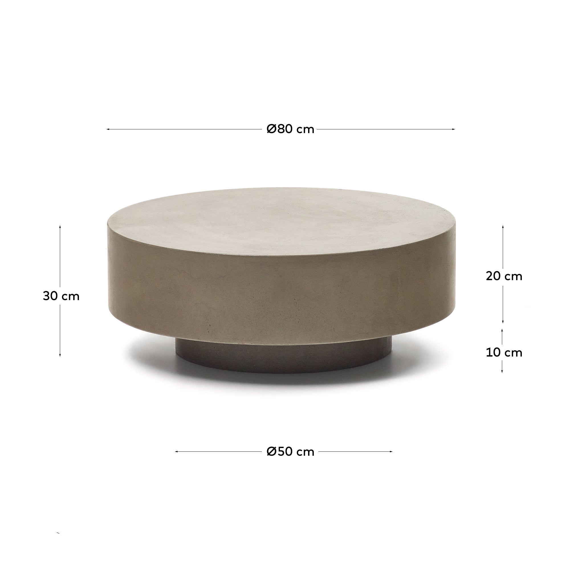 Garbet cement coffee table, Ø 80 cm - Measurements