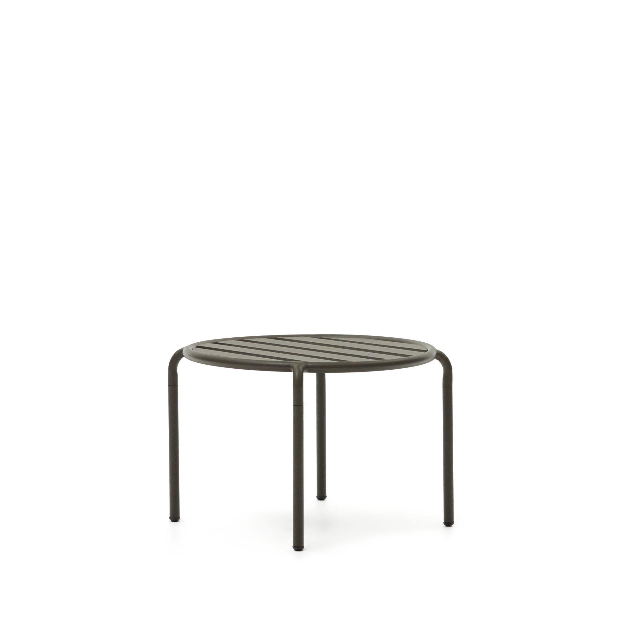 Joncols outdoor aluminium side table with powder coated green finish, Ø 60 cm - Product Image