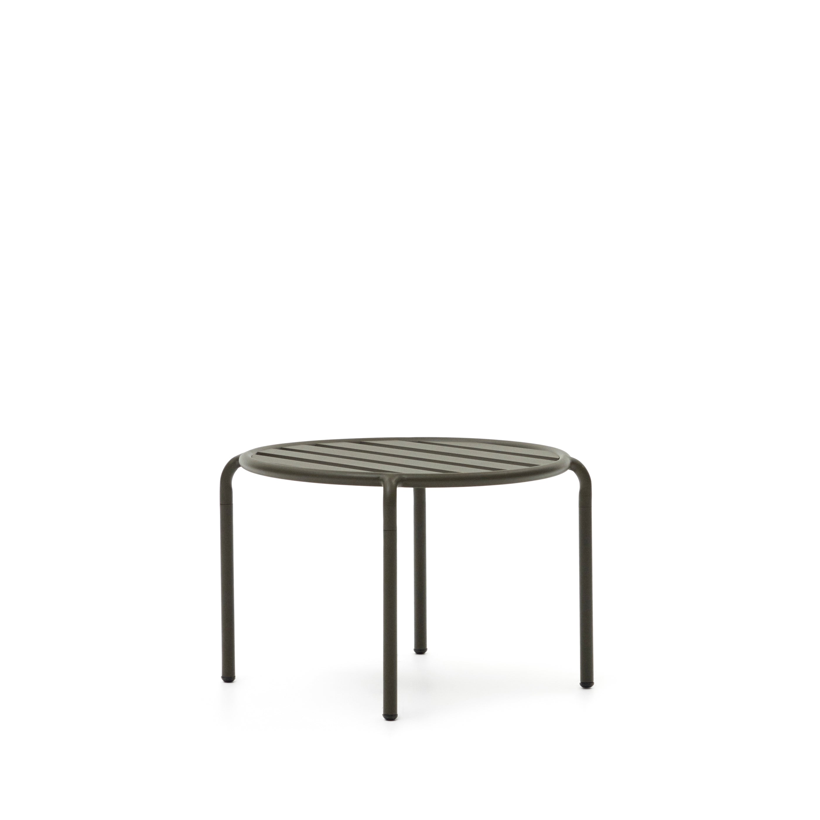 Joncols outdoor aluminium side table with powder coated green finish, Ø 60 cm - Product Image