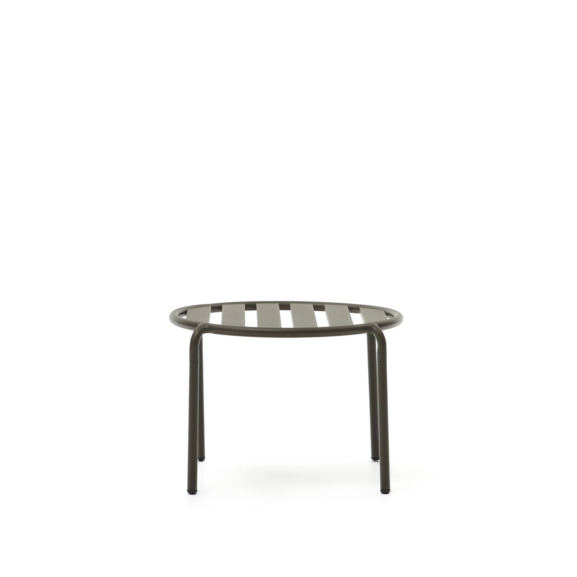Joncols outdoor aluminium side table with powder coated green finish, Ø 60 cm - Product Image
