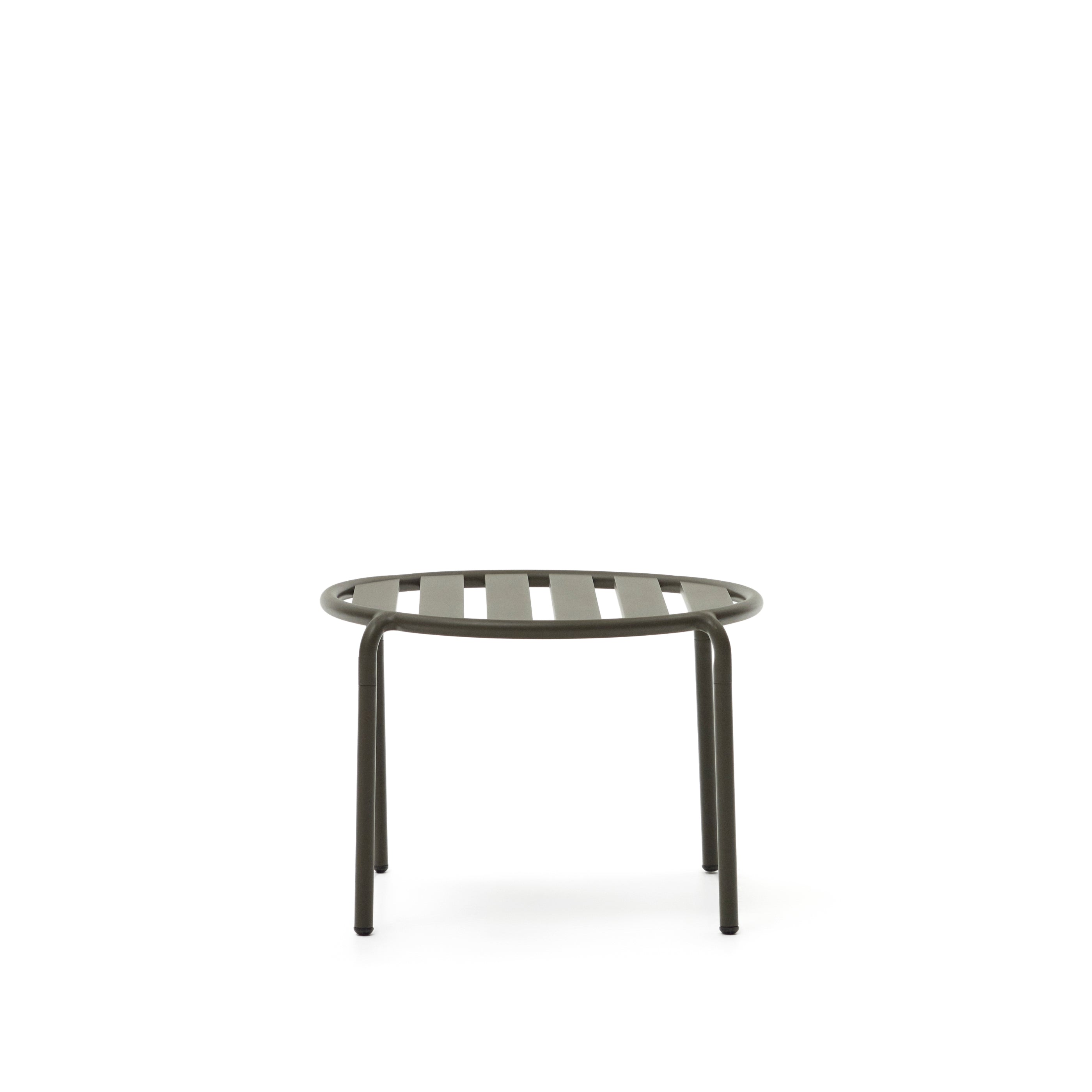 Joncols outdoor aluminium side table with powder coated green finish, Ø 60 cm - Product Image