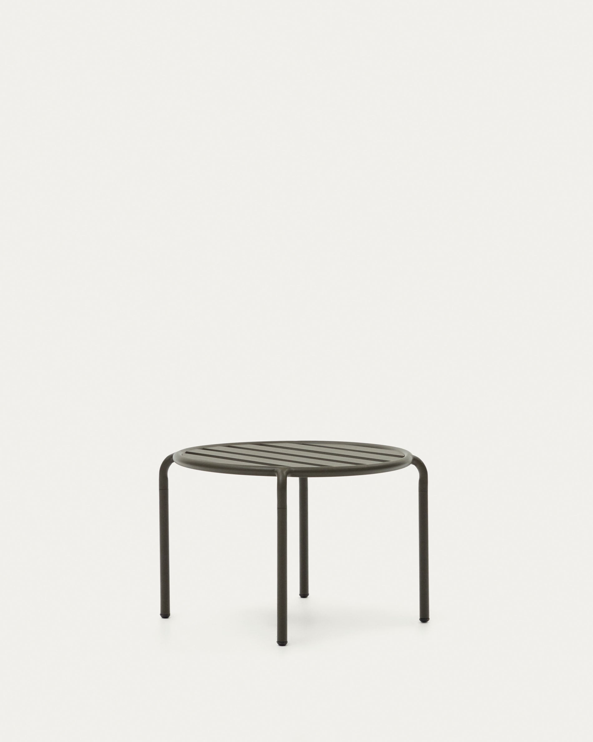 Joncols outdoor aluminium side table with powder coated green finish, Ø 60 cm - Product View