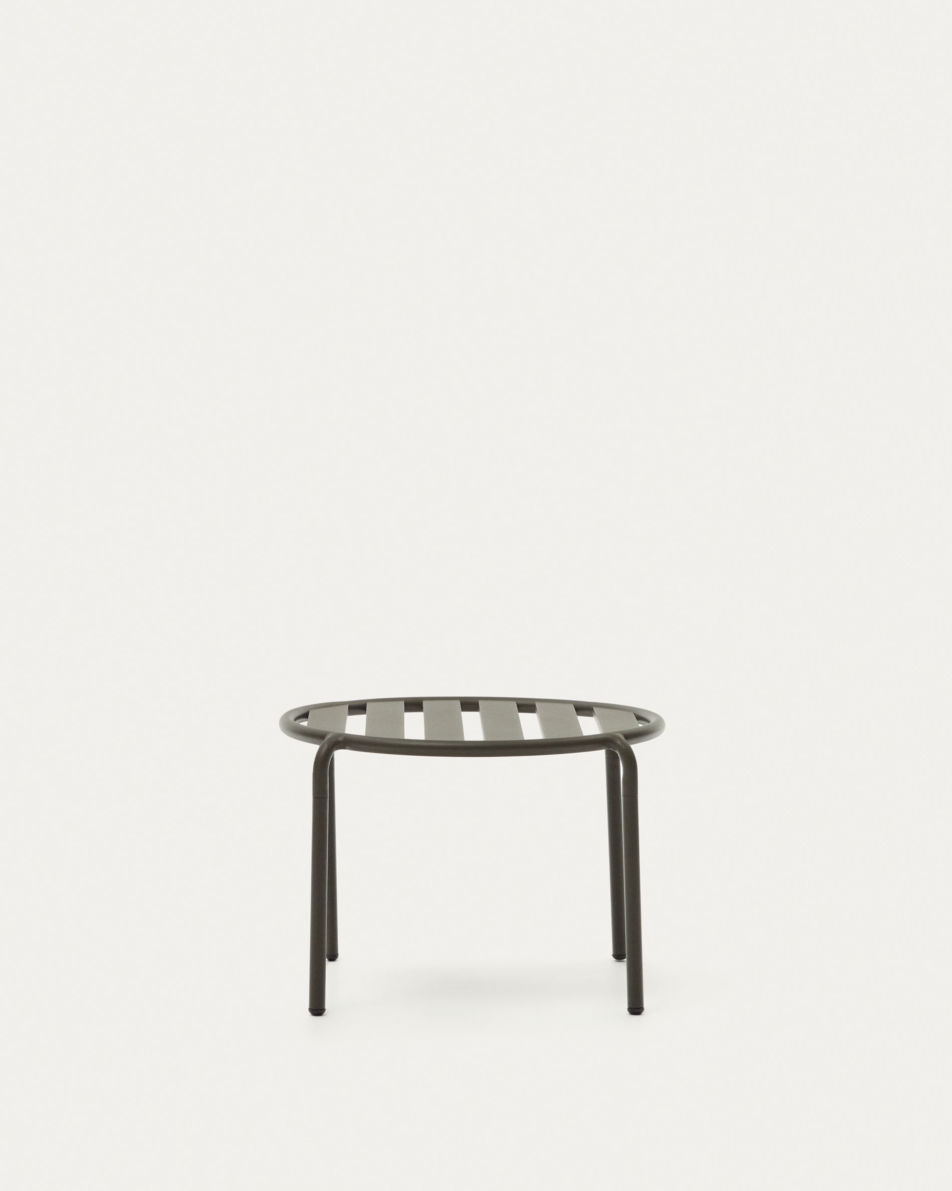 Joncols outdoor aluminium side table with powder coated green finish, Ø 60 cm - Product View