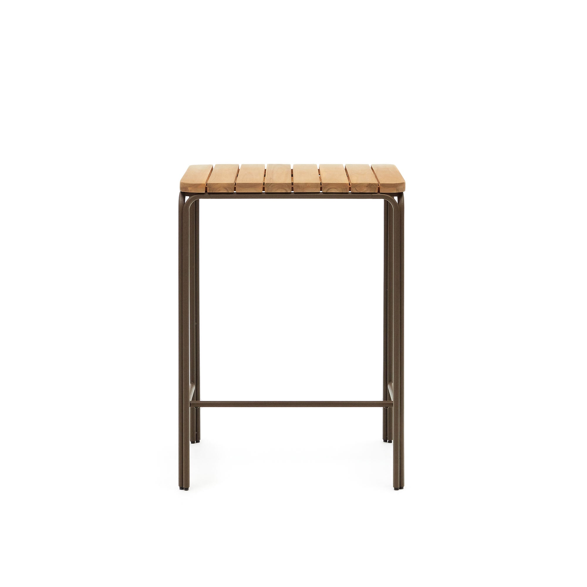Salguer solid acacia & brown steel bar table, outdoor suitable, 70 x 70 cm FSC 100% - Product Image