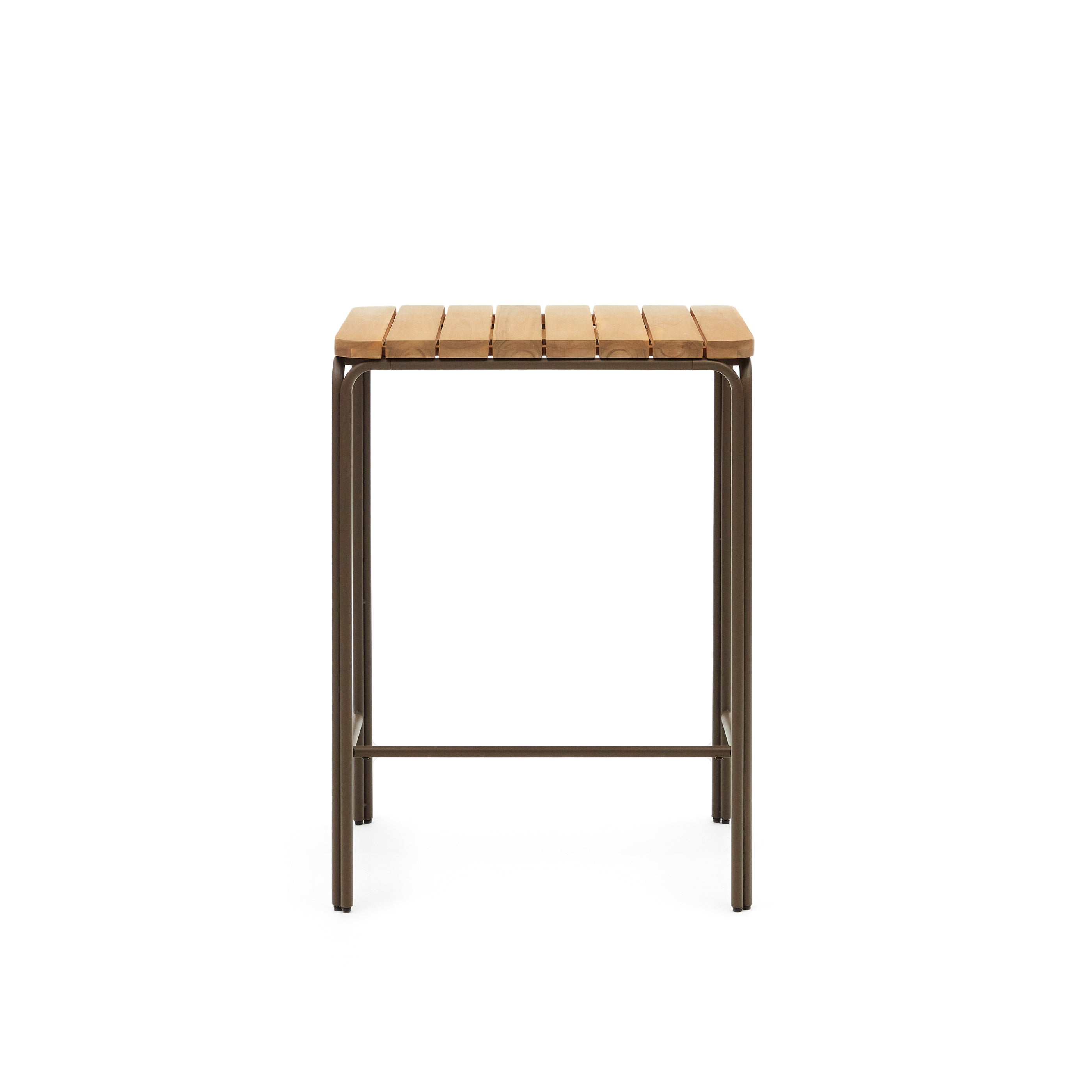 Salguer solid acacia & brown steel bar table, outdoor suitable, 70 x 70 cm FSC 100% - Product Image