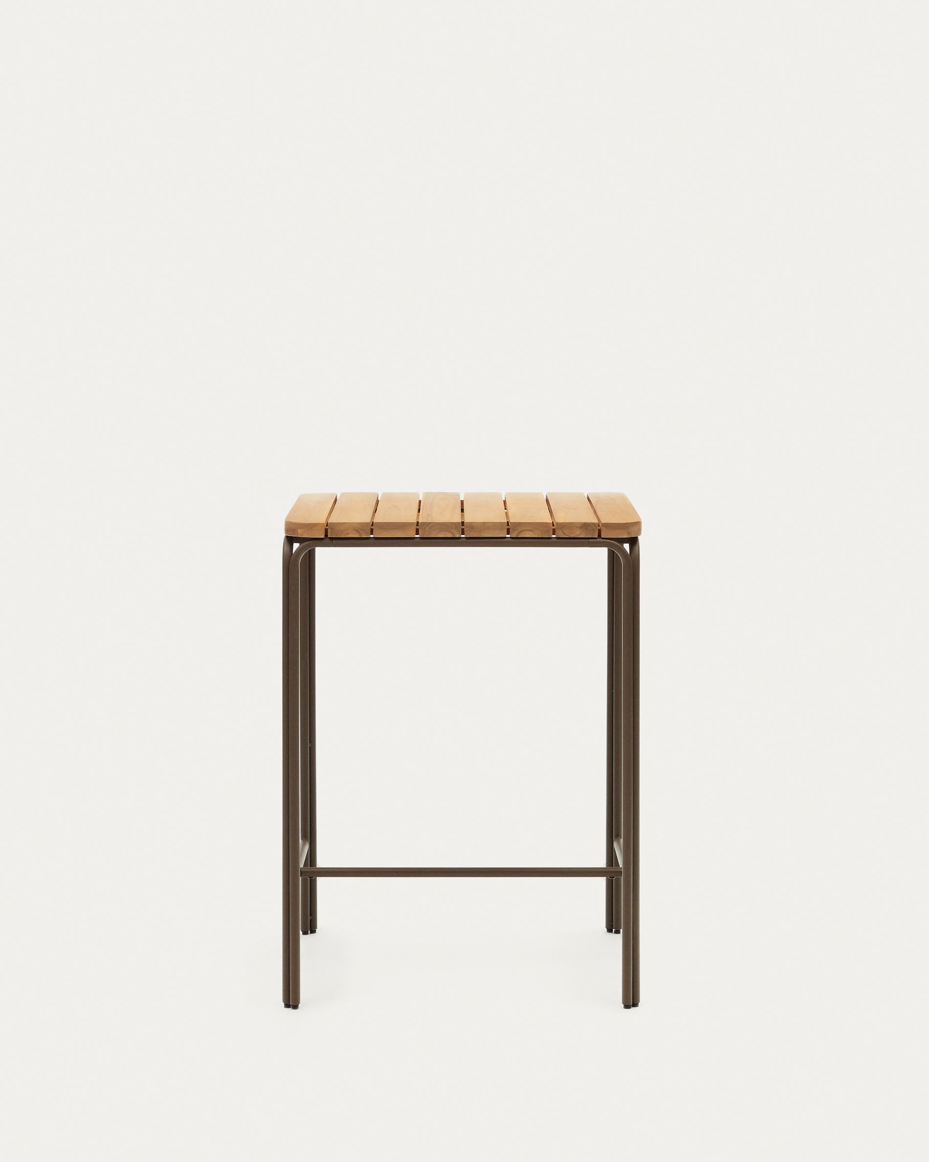 Salguer solid acacia & brown steel bar table, outdoor suitable, 70 x 70 cm FSC 100% - Product View