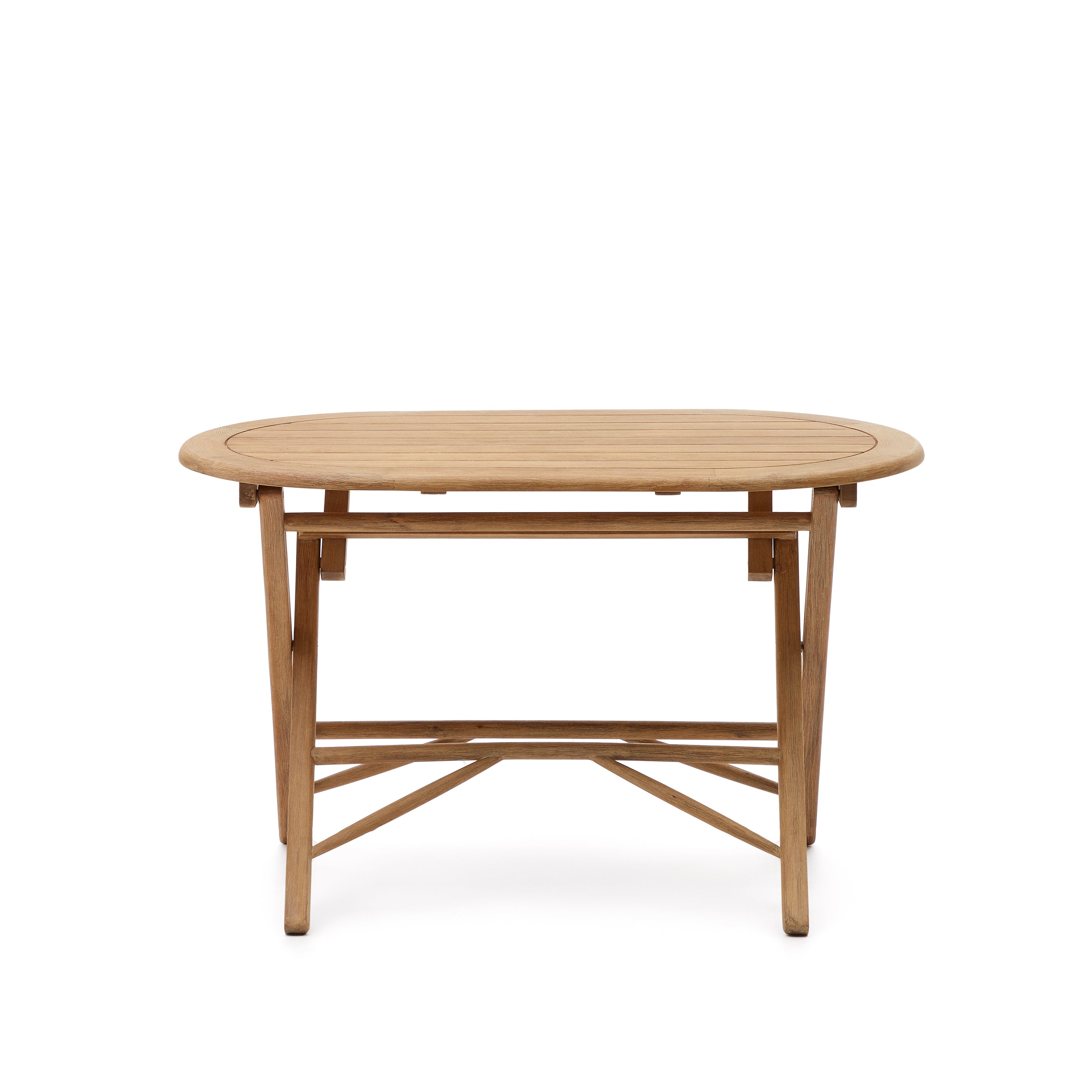 Dandara folding table in solid acacia wood natural finish, Ø 120 x 60 cm FSC 100% - Product Image