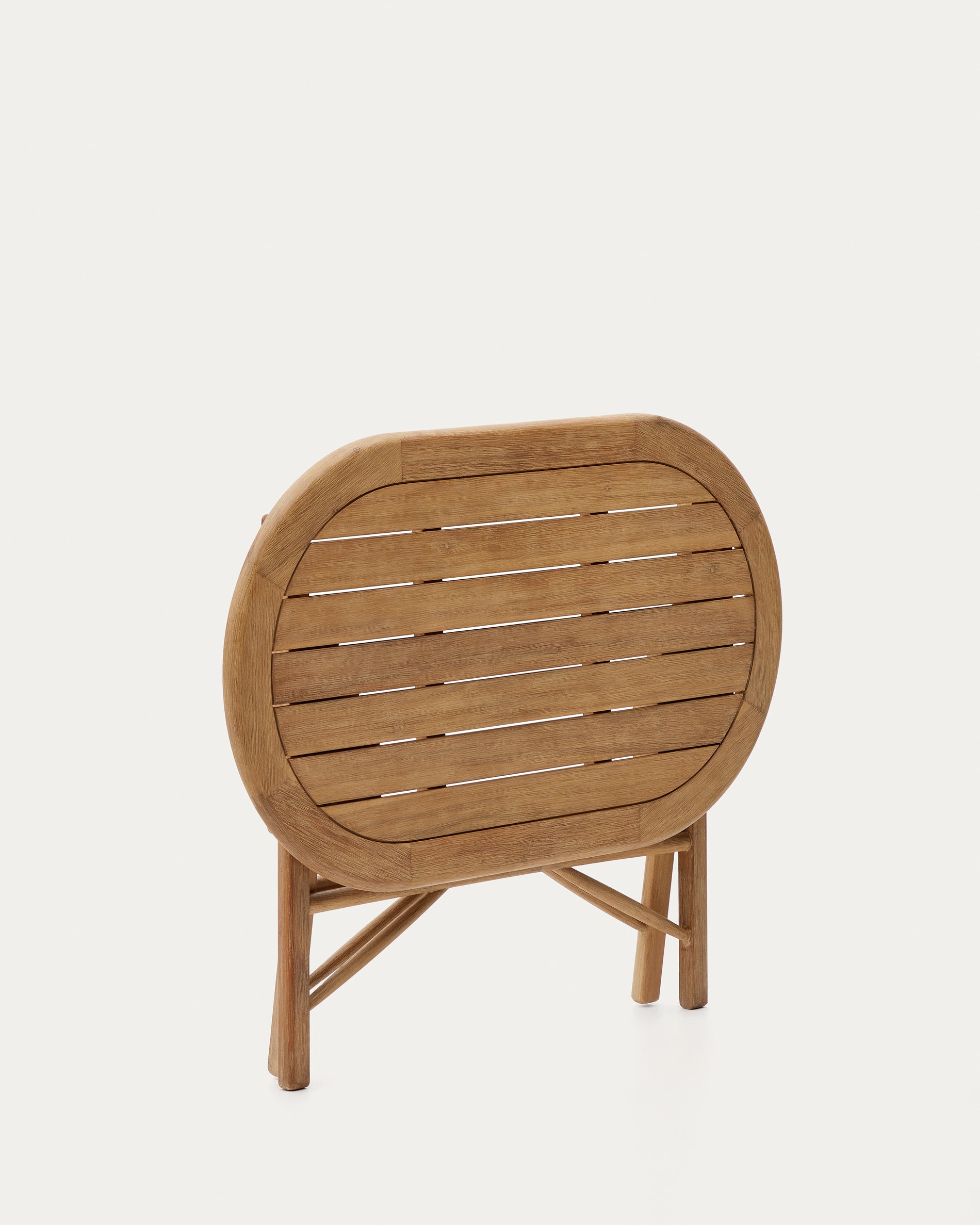 Dandara összecsukható asztal 100% FSC minősített szilárd akácfa natúr befejezéssel, Ø 120 x 60 cm