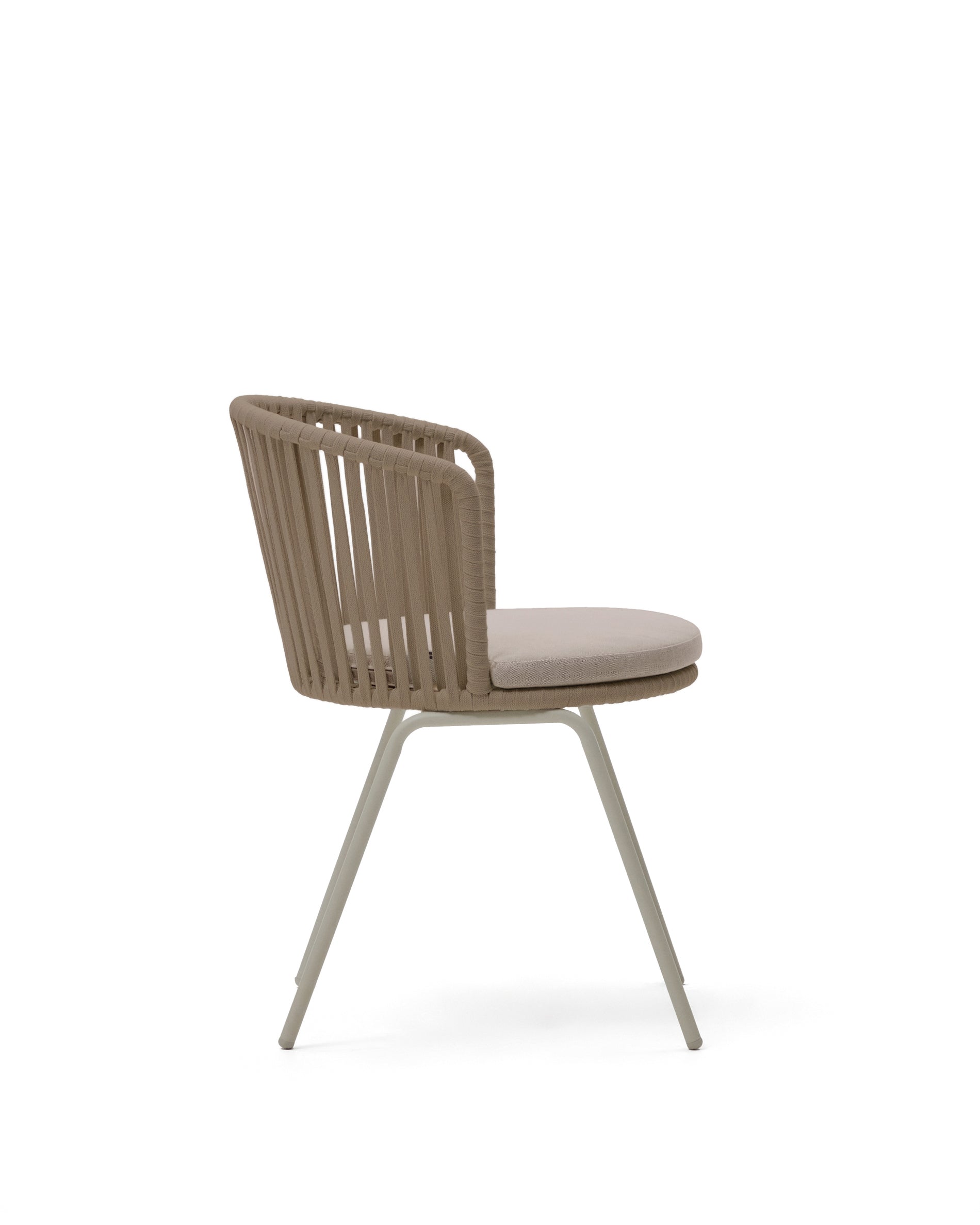 Saconca outdoor chair with cord and beige galvanised steel - Product Image