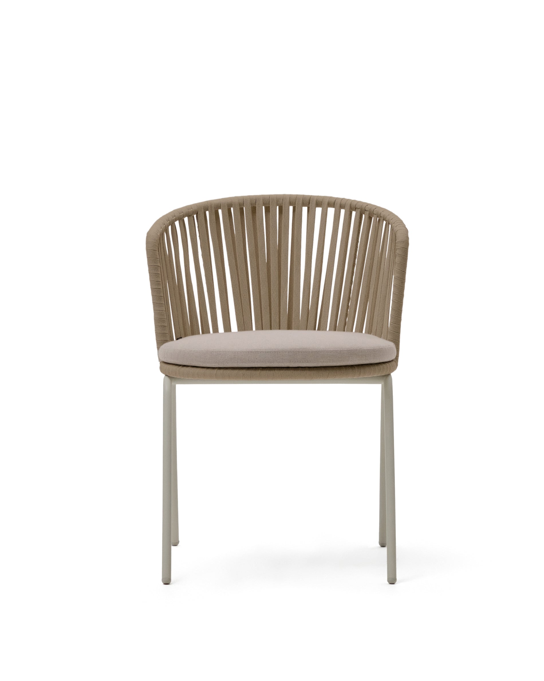 Saconca outdoor chair with cord and beige galvanised steel - Product Image