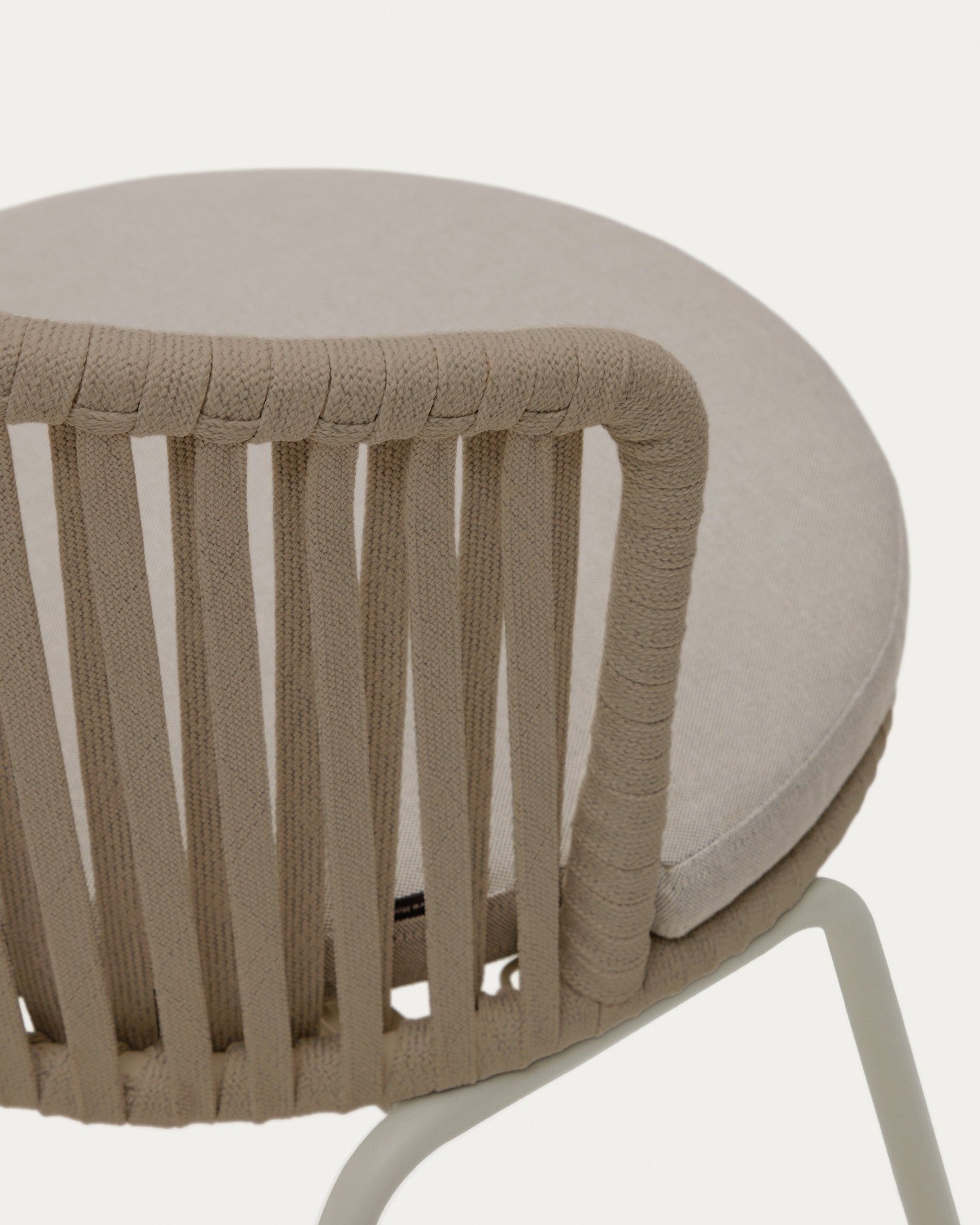Saconca outdoor chair with cord and beige galvanised steel - Detail